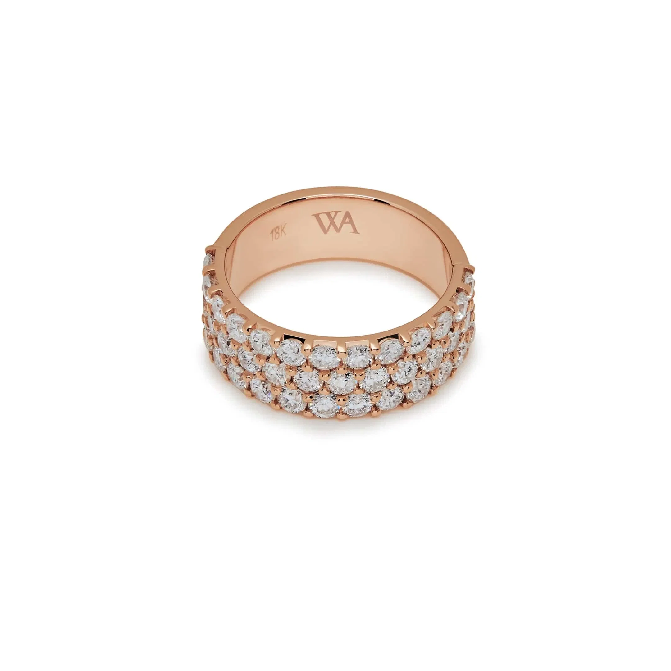 Jewels Aficionado White Diamond Three-Row Ring