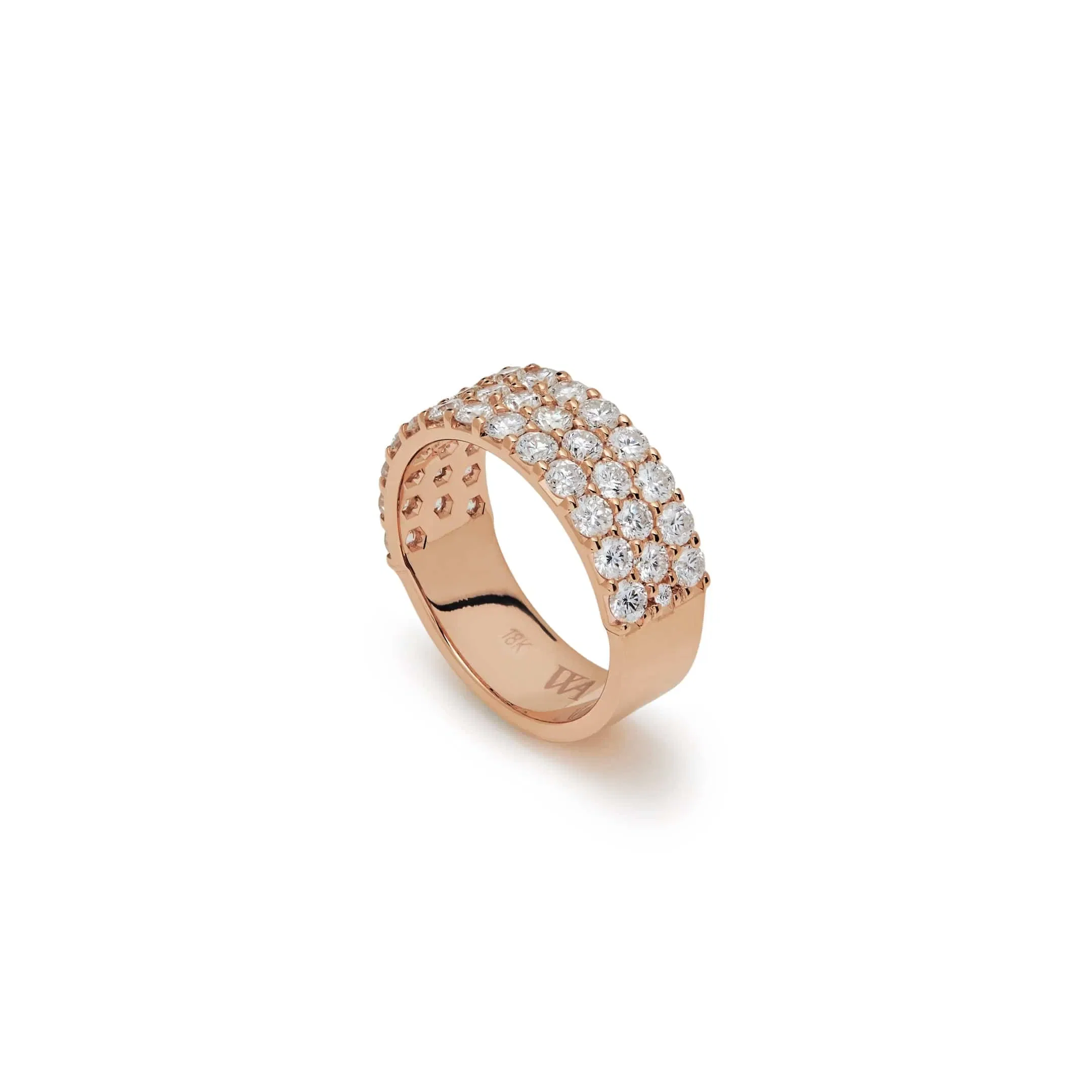 Jewels Aficionado White Diamond Three-Row Ring