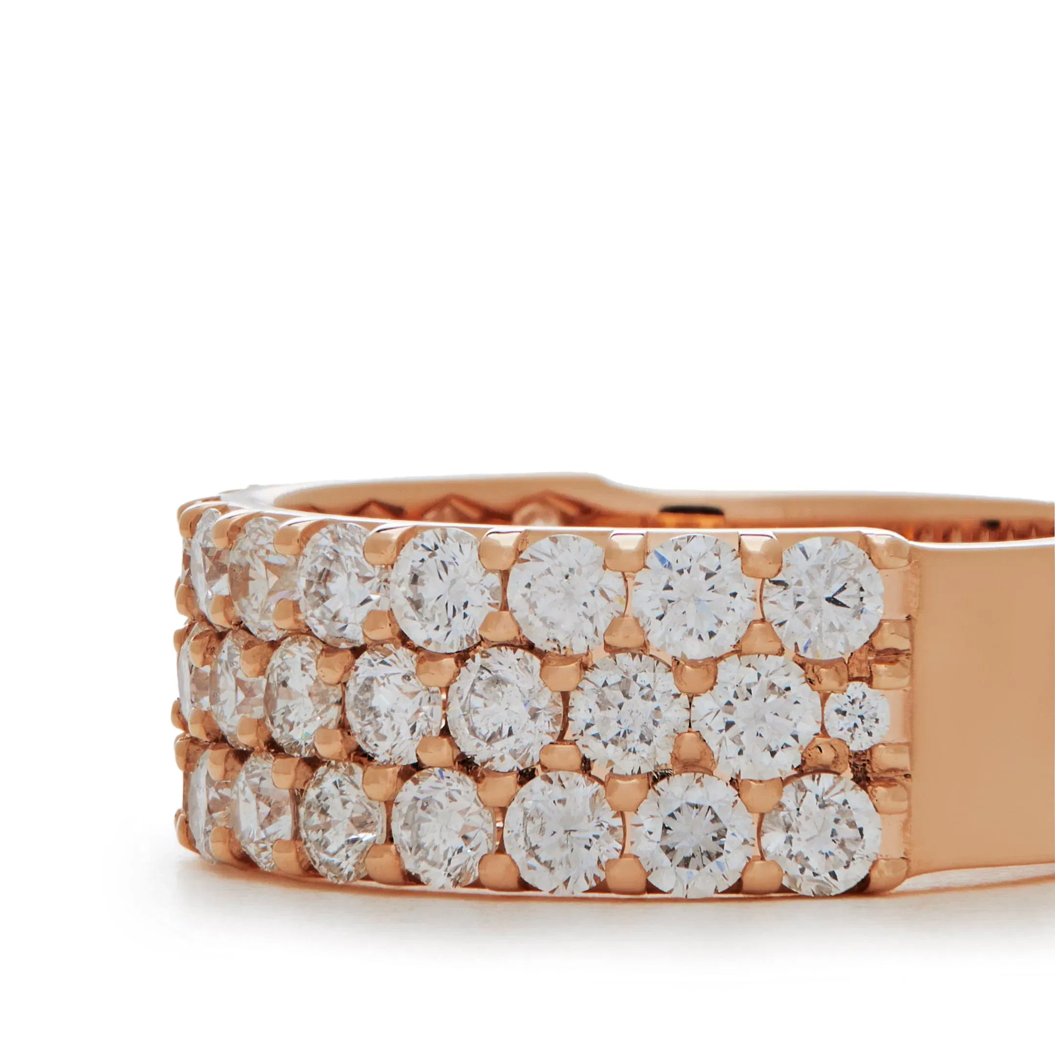 Jewels Aficionado White Diamond Three-Row Ring