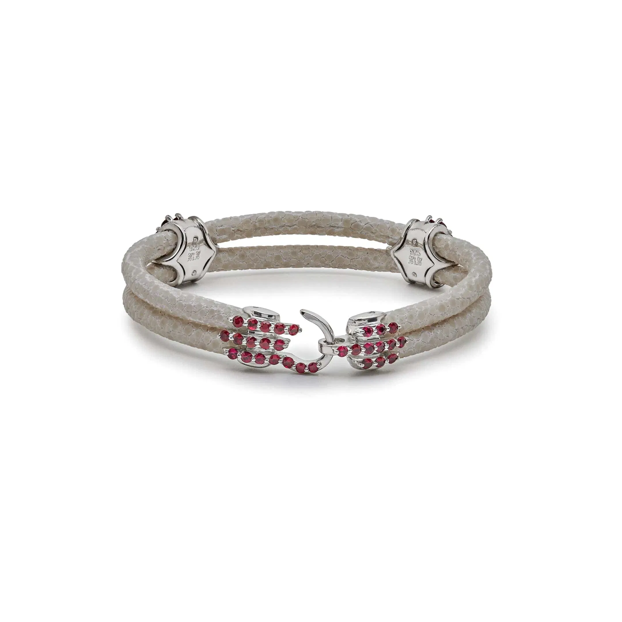 StingHD Pure Silver Ruby White Stingray Bracelet