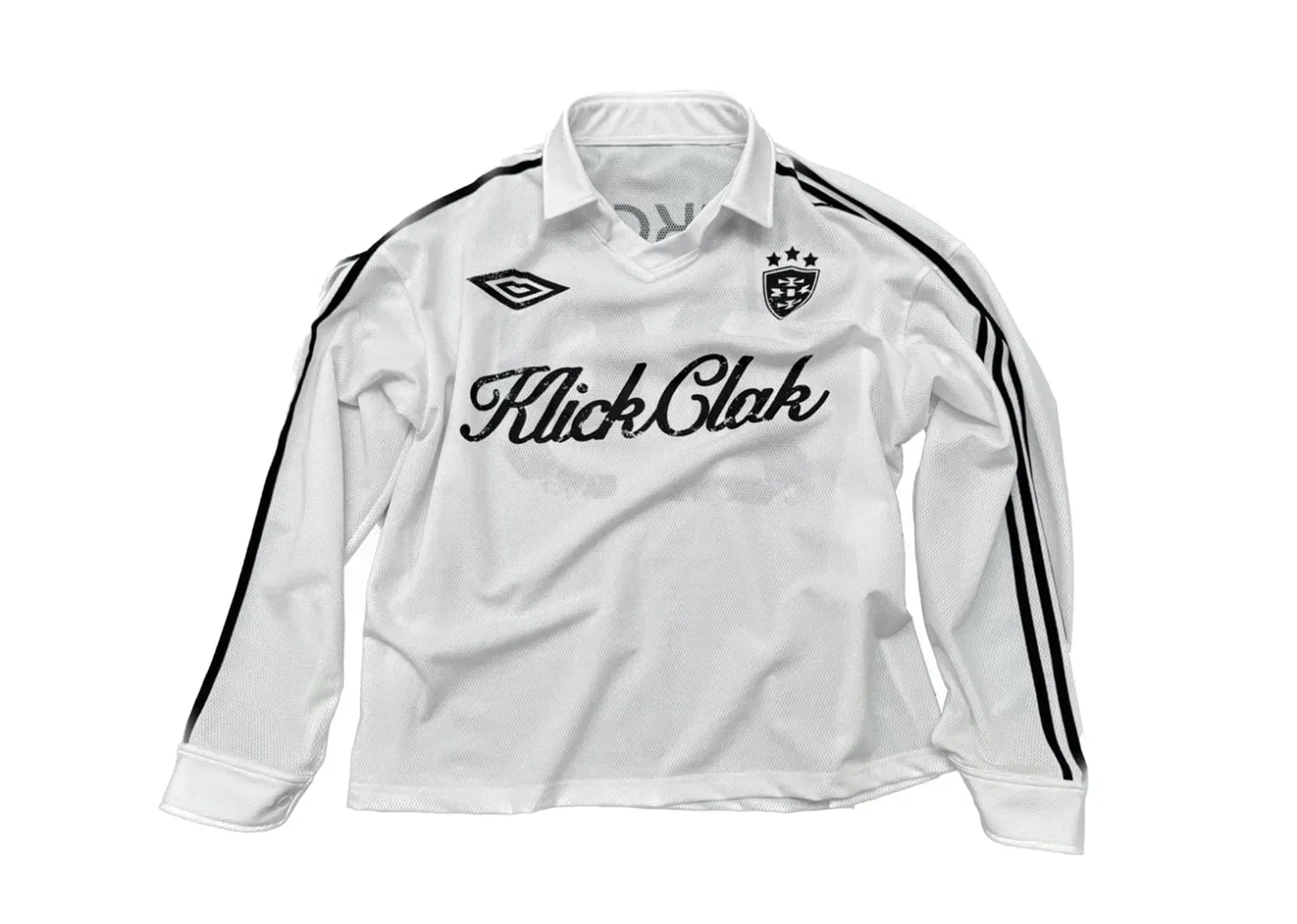 KLICK CLAK 25AW American Vintage Jersey Print Mesh L/S Tee White