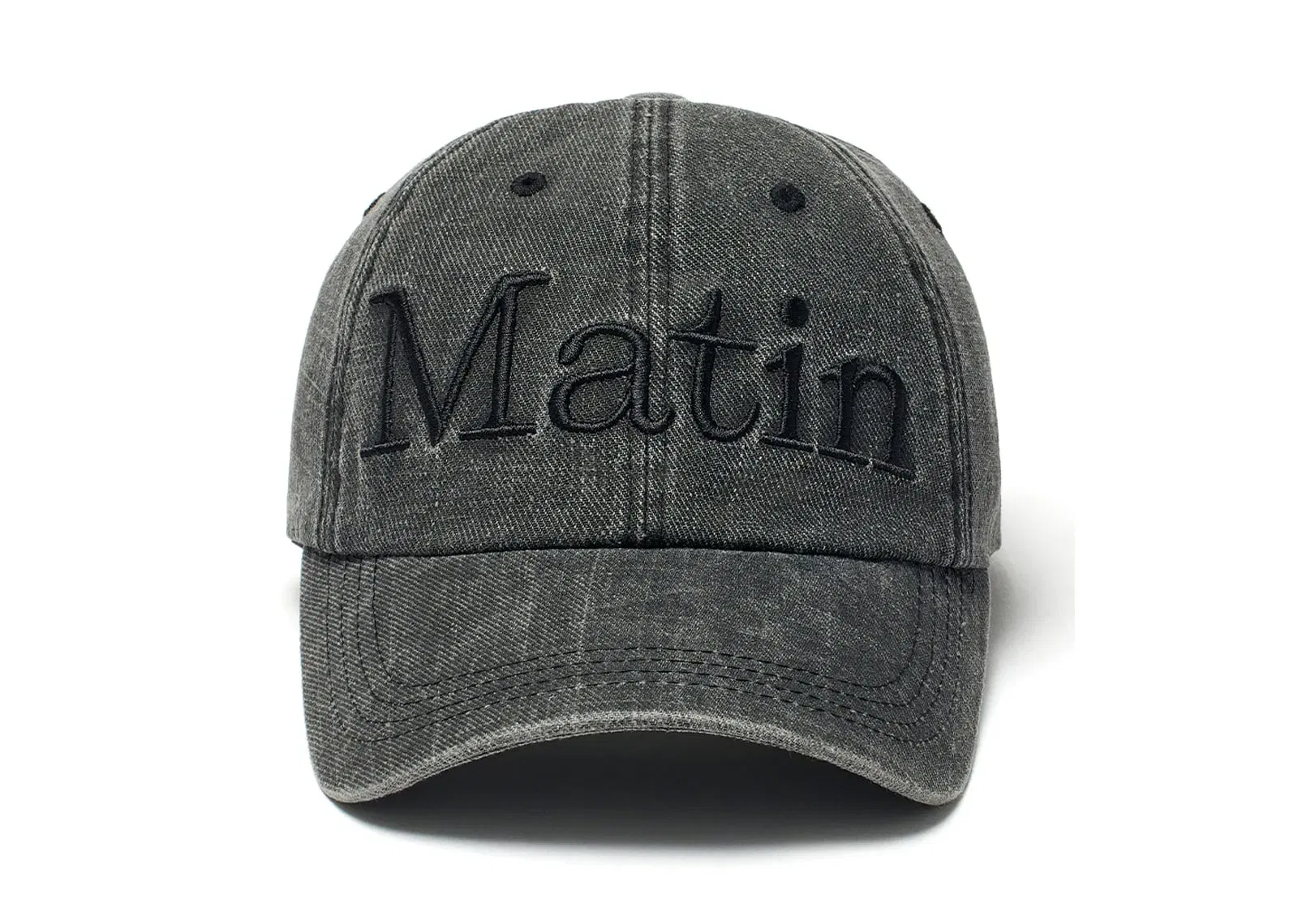 Matin Kim Logo Washed Ball Cap Black HT707