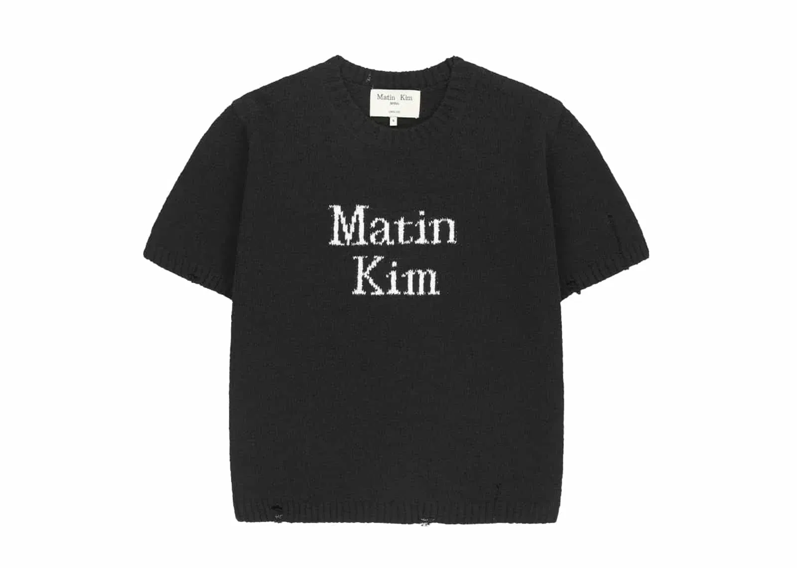 Matin Kim Half Sleeve Logo Pullover Black PO007