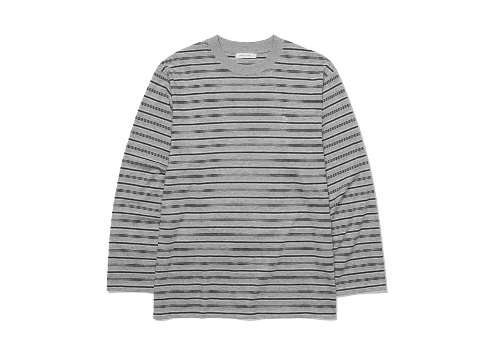 Low Classic Striped Long Sleeve Tee Charcoal Grey