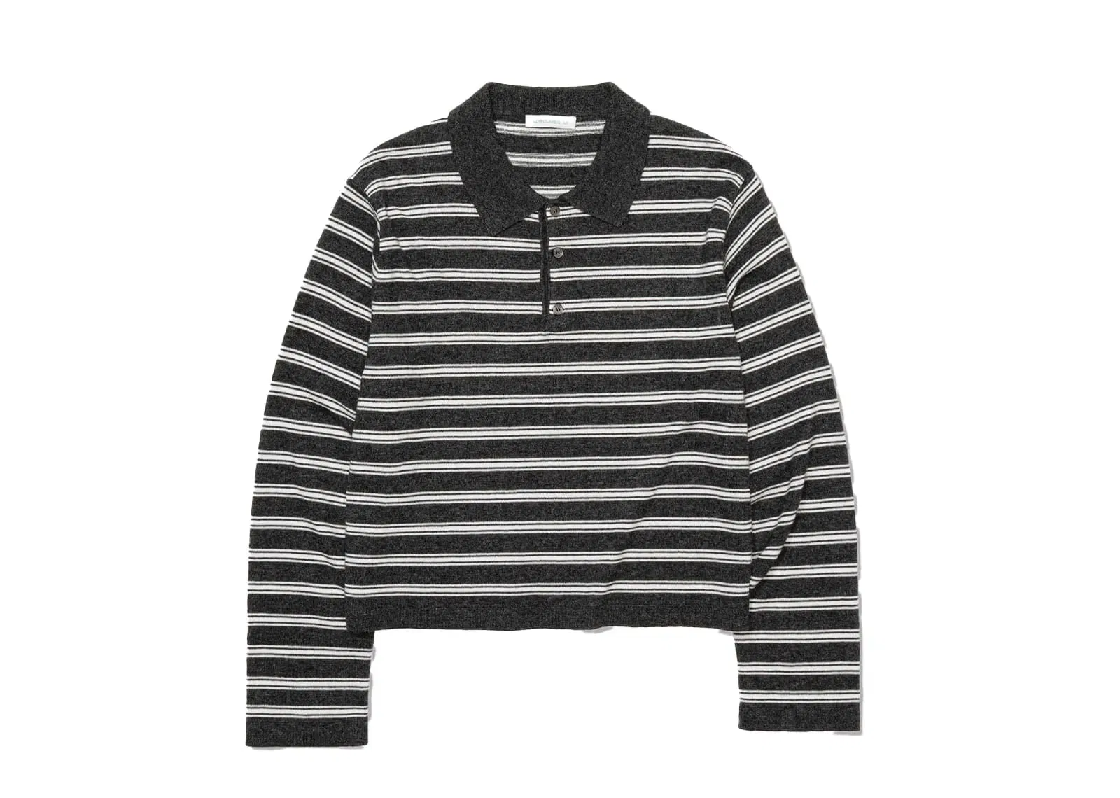 Low Classic Merino Cash Striped Polo Sweater Charcoal