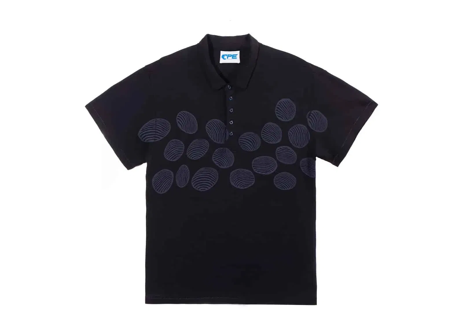 COUPURE Shell Pattern Polo Tee Black