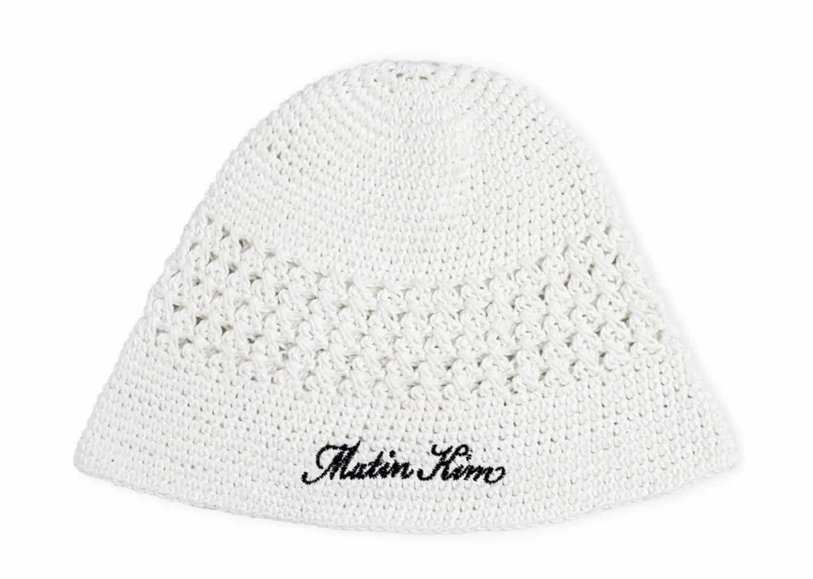 Matin Kim Crochet Cotton Bucket Hat White HT007