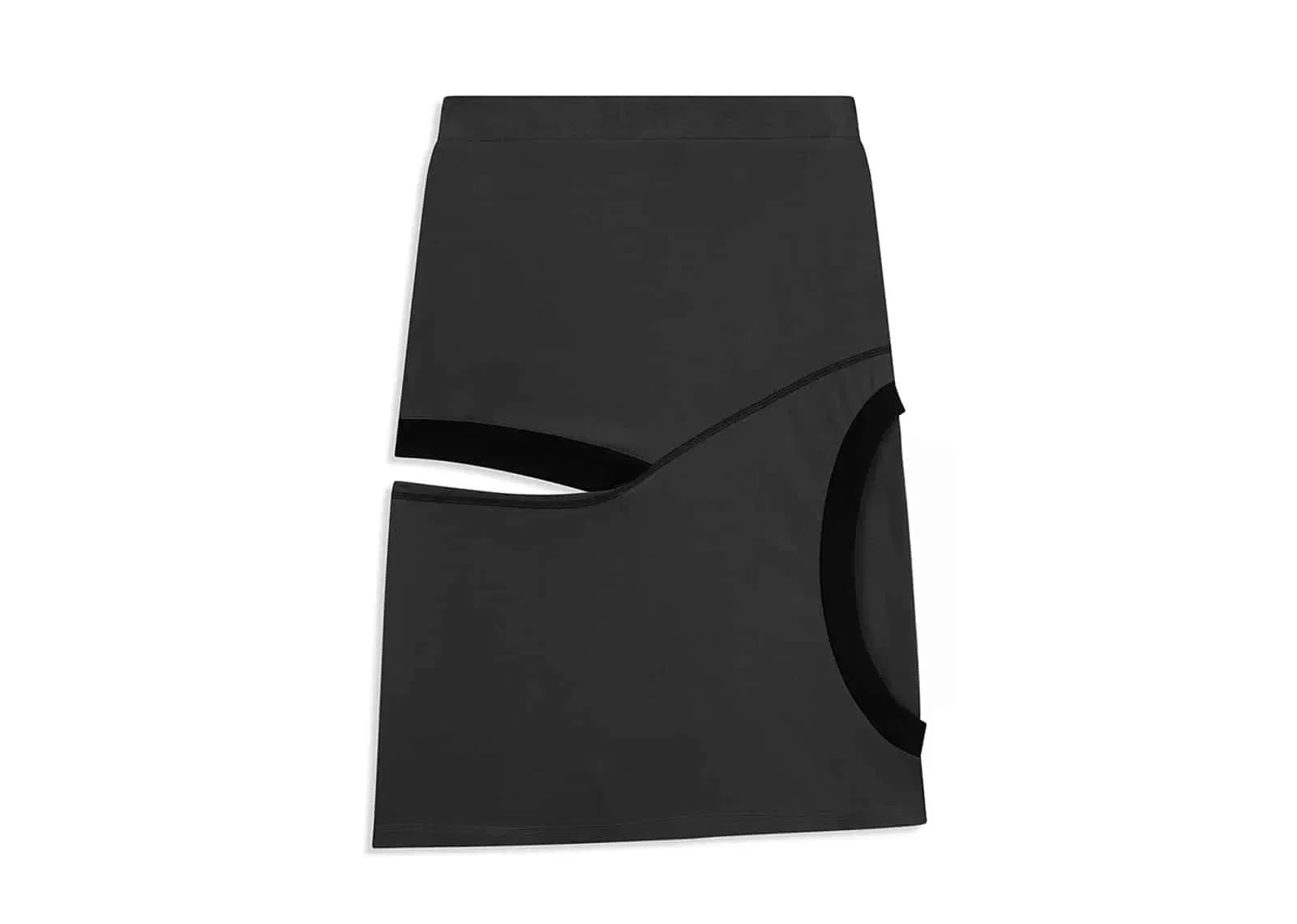 Open YY Color Block Panel Cutout Skirt Charcoal