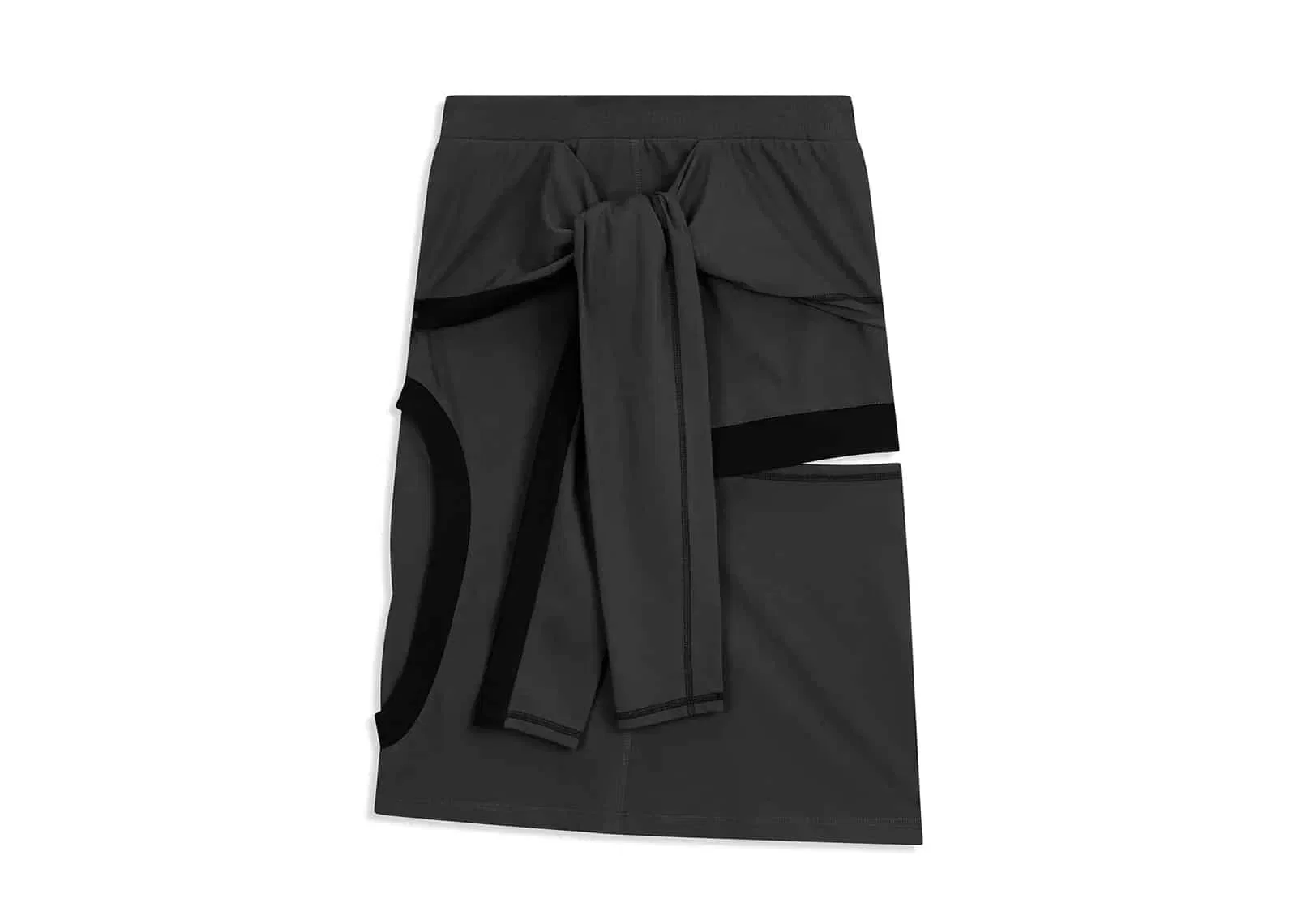Open YY Color Block Panel Cutout Skirt Charcoal