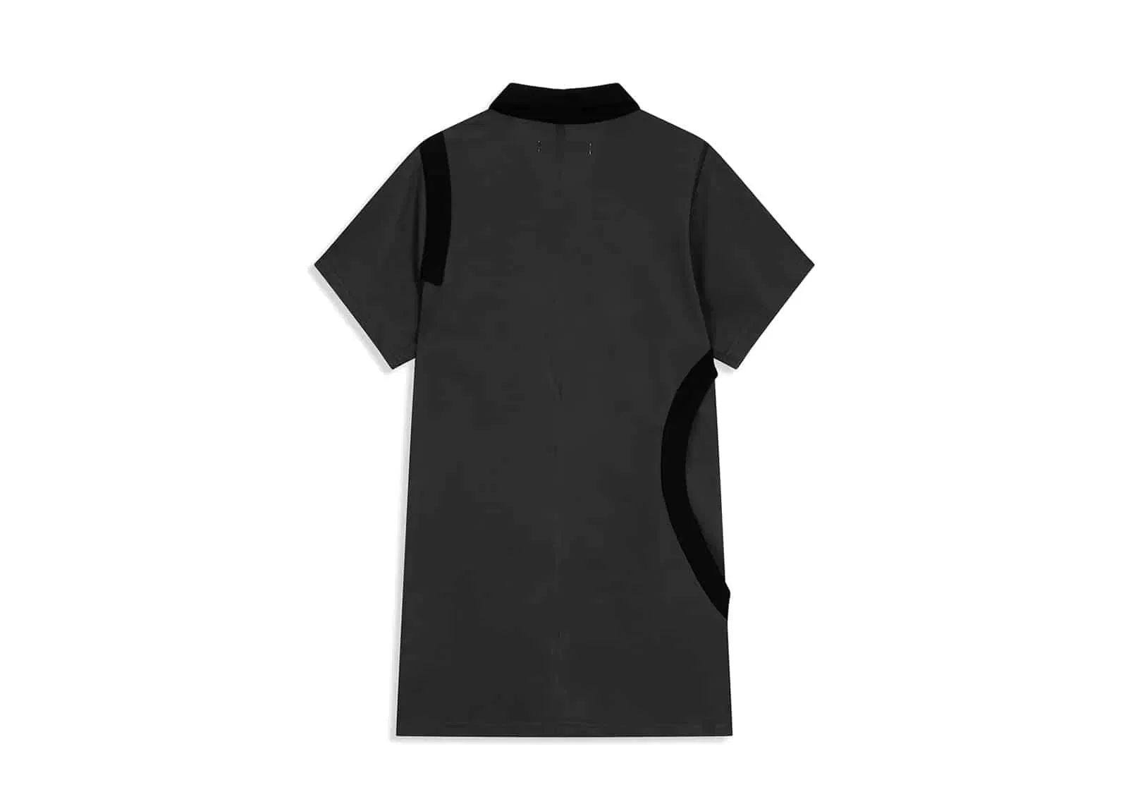 Open YY Curved Button Panel Tee Charcoal
