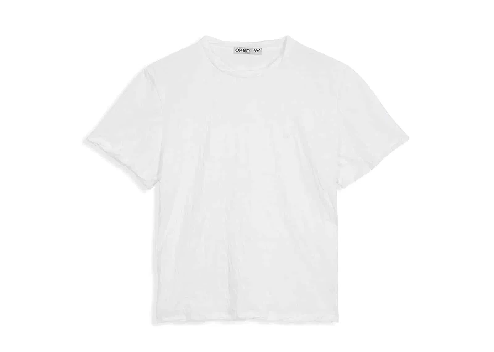 Open YY Crinkled Everyday Tee White