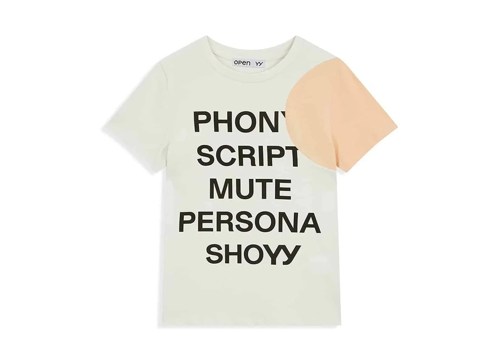 Open YY Dot Typo Tee White