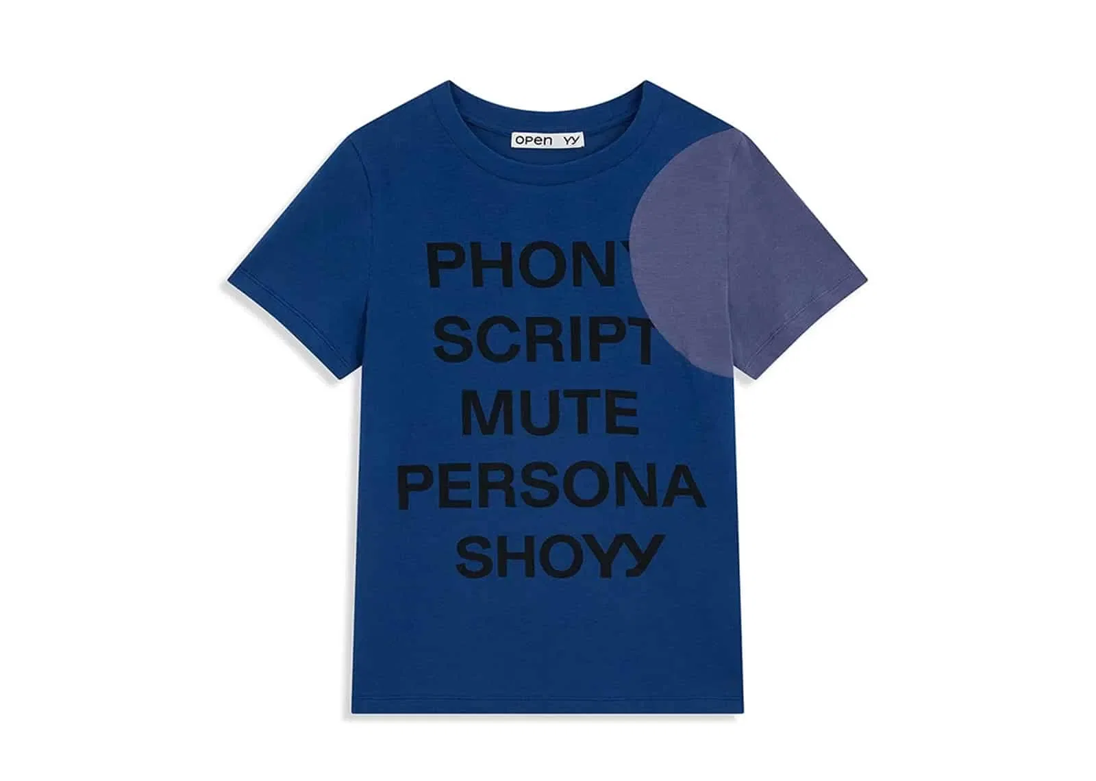 Open YY Dot Typo Tee Blue