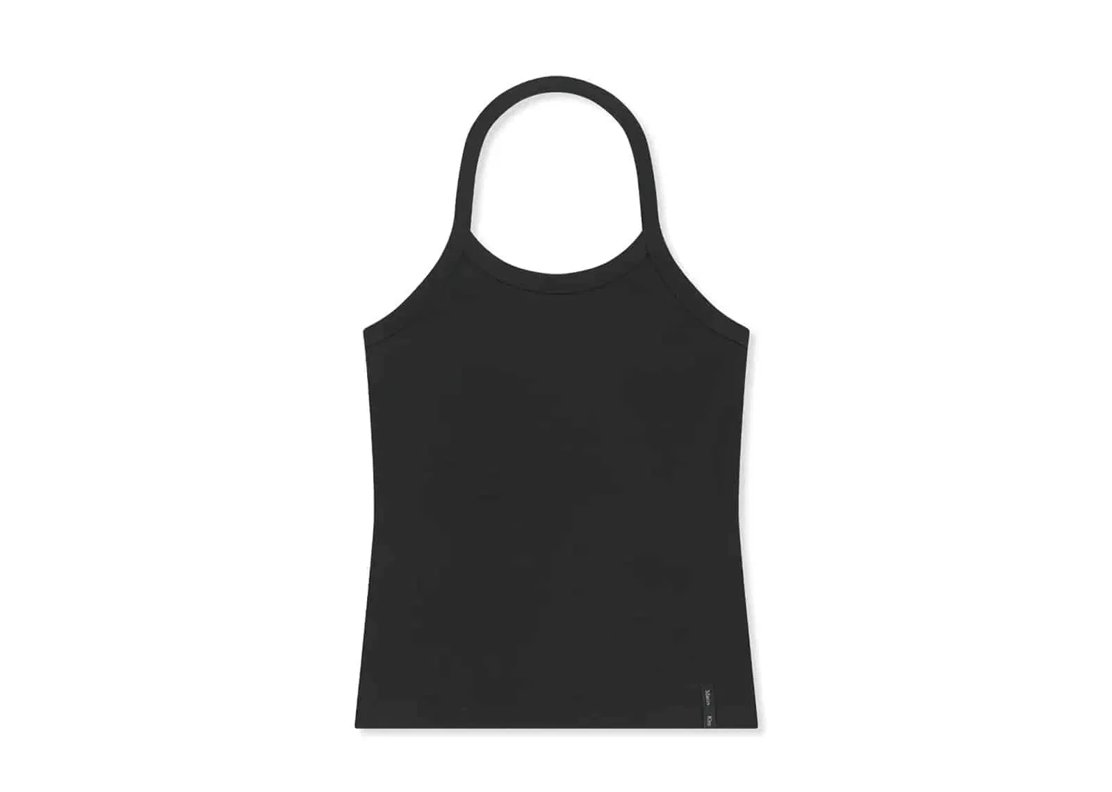 Matin Kim Label Detail Halter Tank Top Black TS033