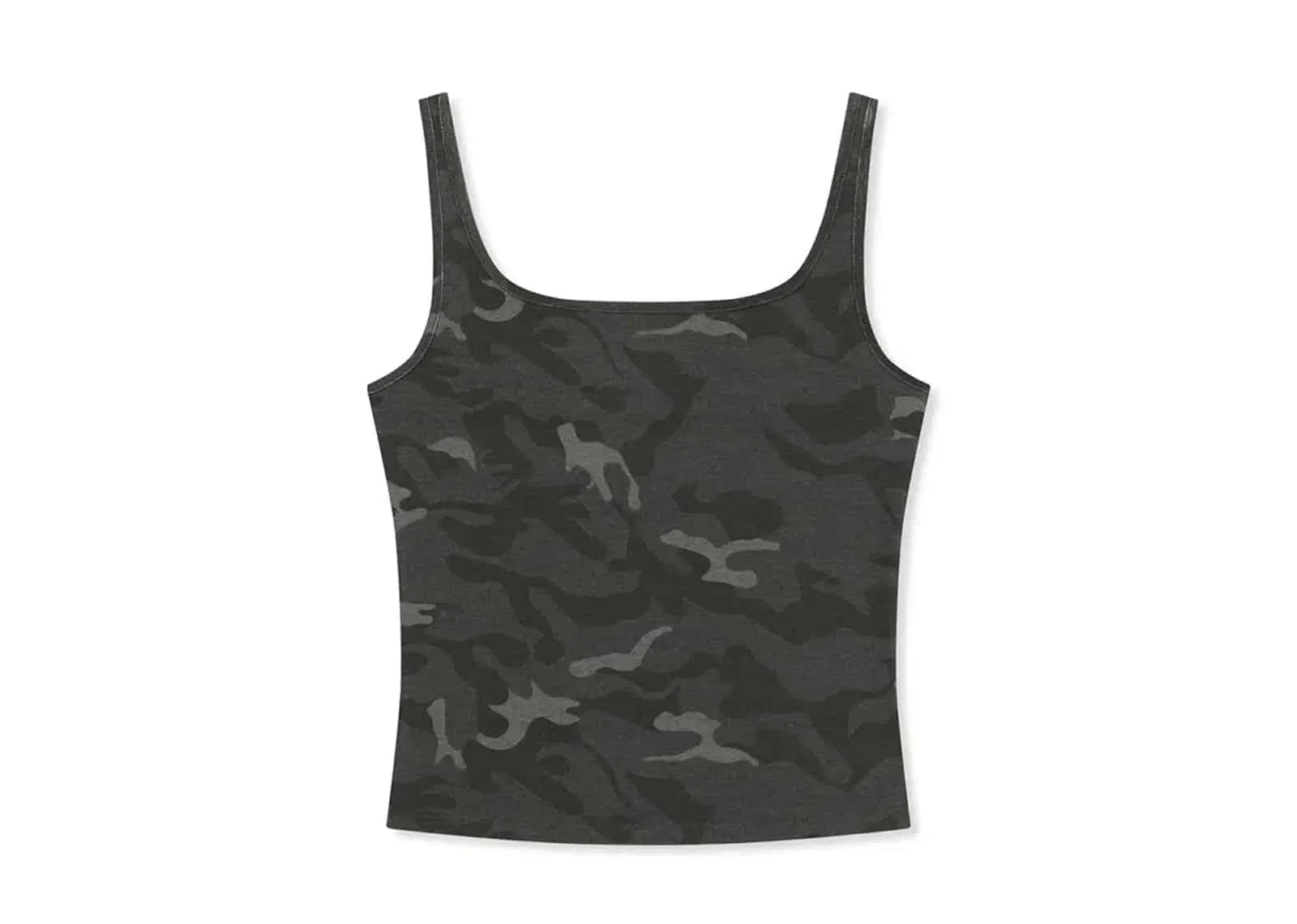 Matin Kim Square Neck Cropped Tank Top Charcoal TS018