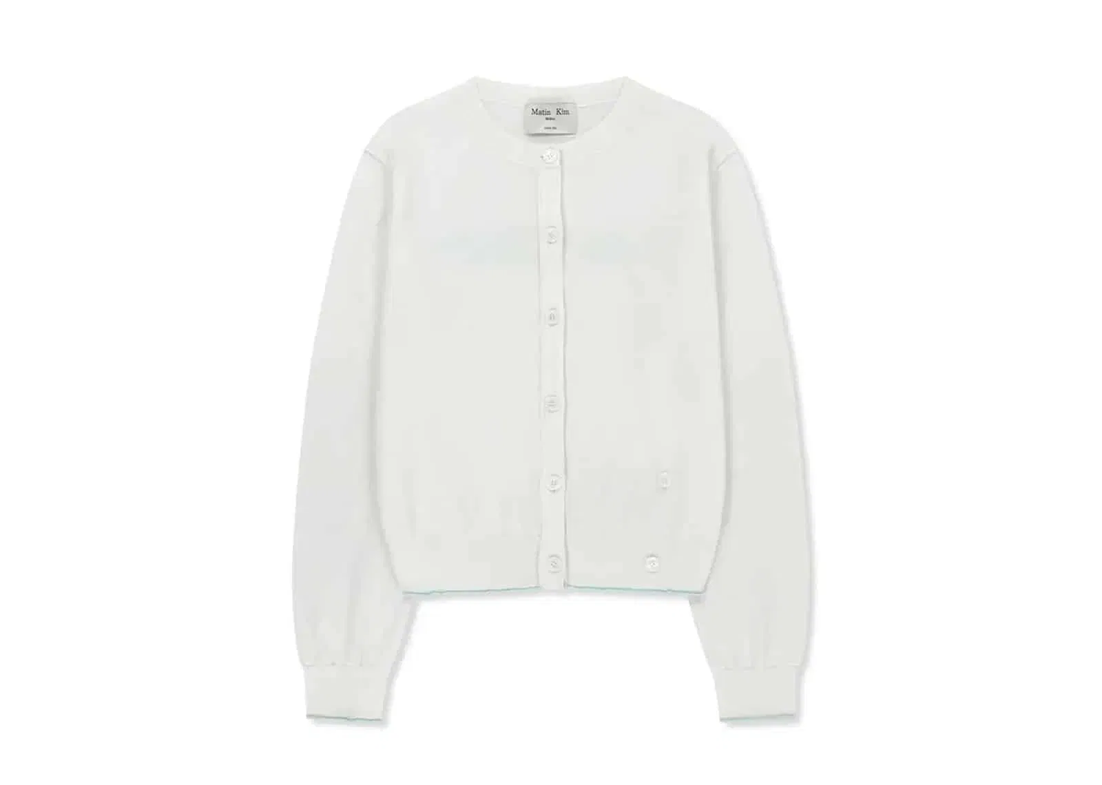 Matin Kim Back Logo Sheer Cardigan for Women White CD006