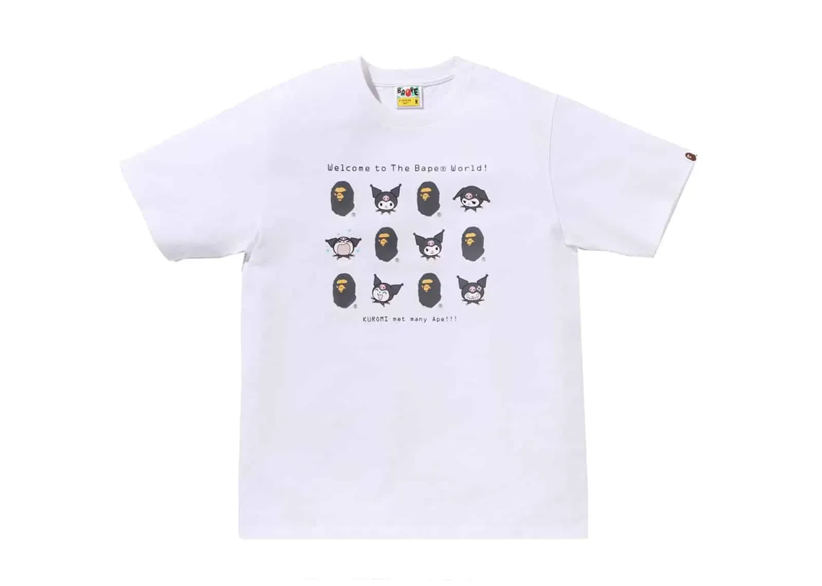BAPE x Sanrio Characters Kuromi Welcome To The Bape World Tee White (W)