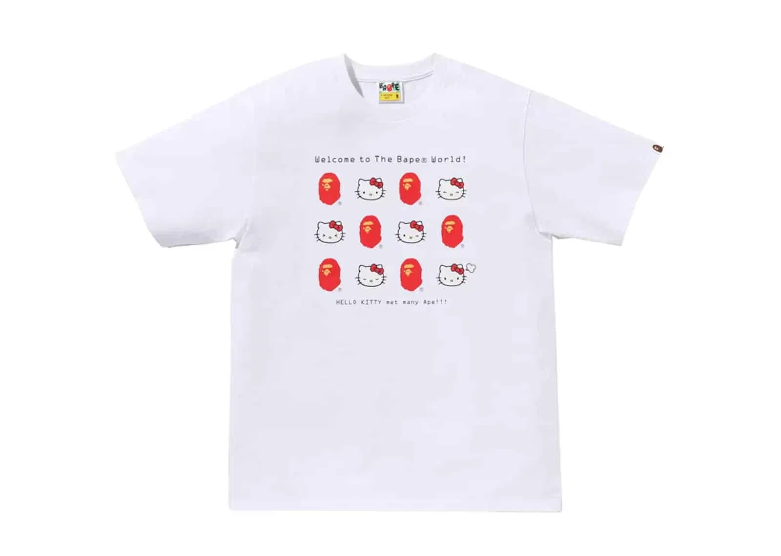BAPE x Sanrio Characters Hello Kitty Welcome To The Bape World Tee White (W)