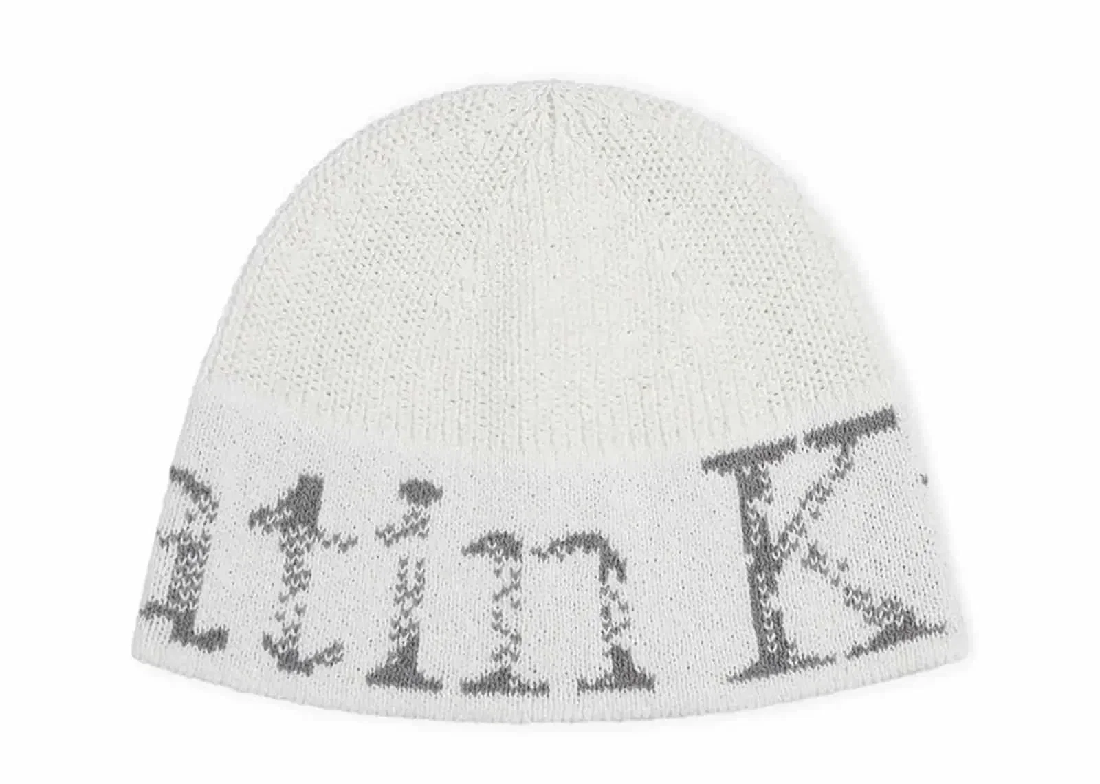 Matin Kim Cracked Logo Light Bucket Beanie Ivory BN008