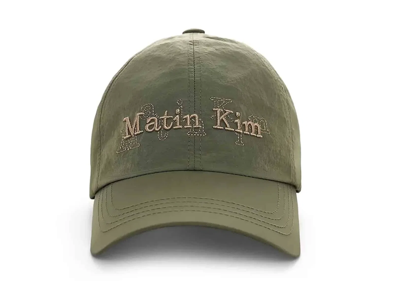 Matin Kim Overlay Logo Ball Cap Khaki HT009