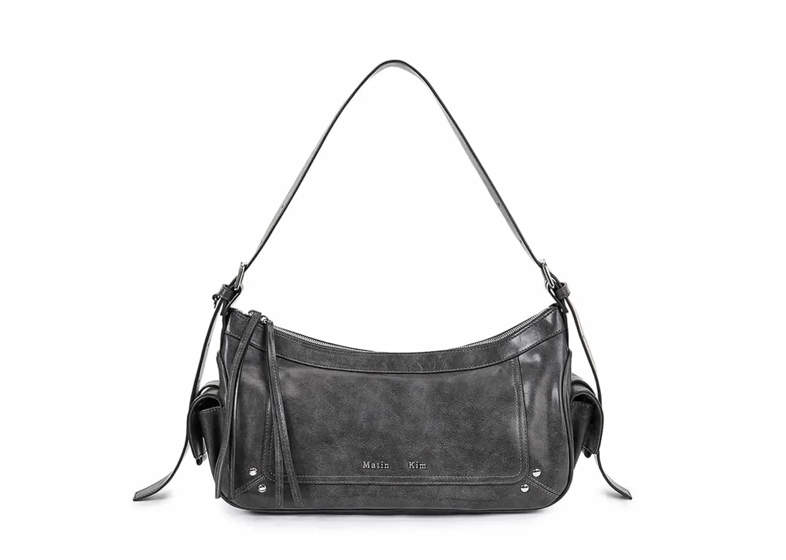 Matin Kim Rivet Point Quad Shoulder Bag Charcoal BG052