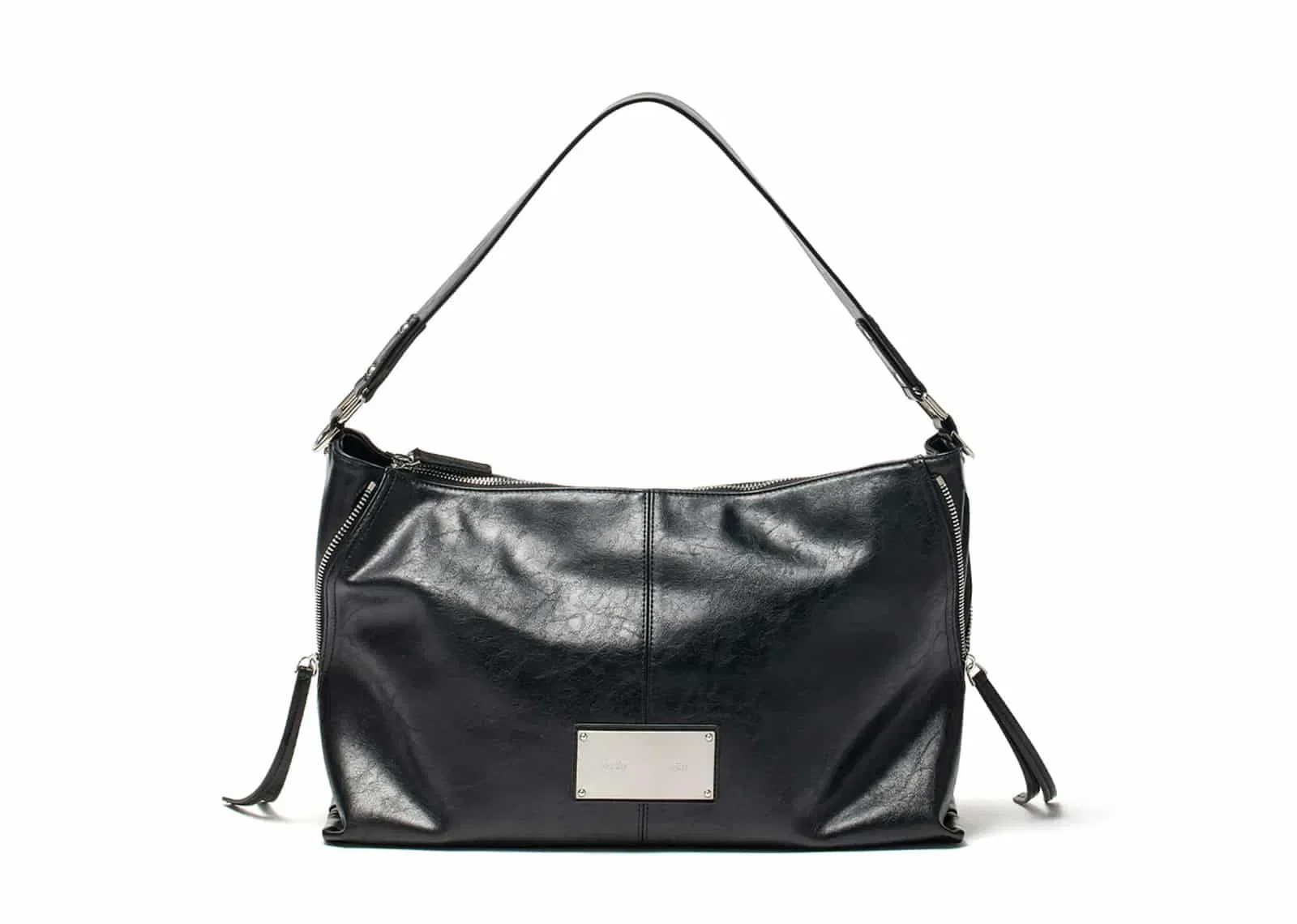 Matin Kim Side Zipper Shoulder Bag Black BG005