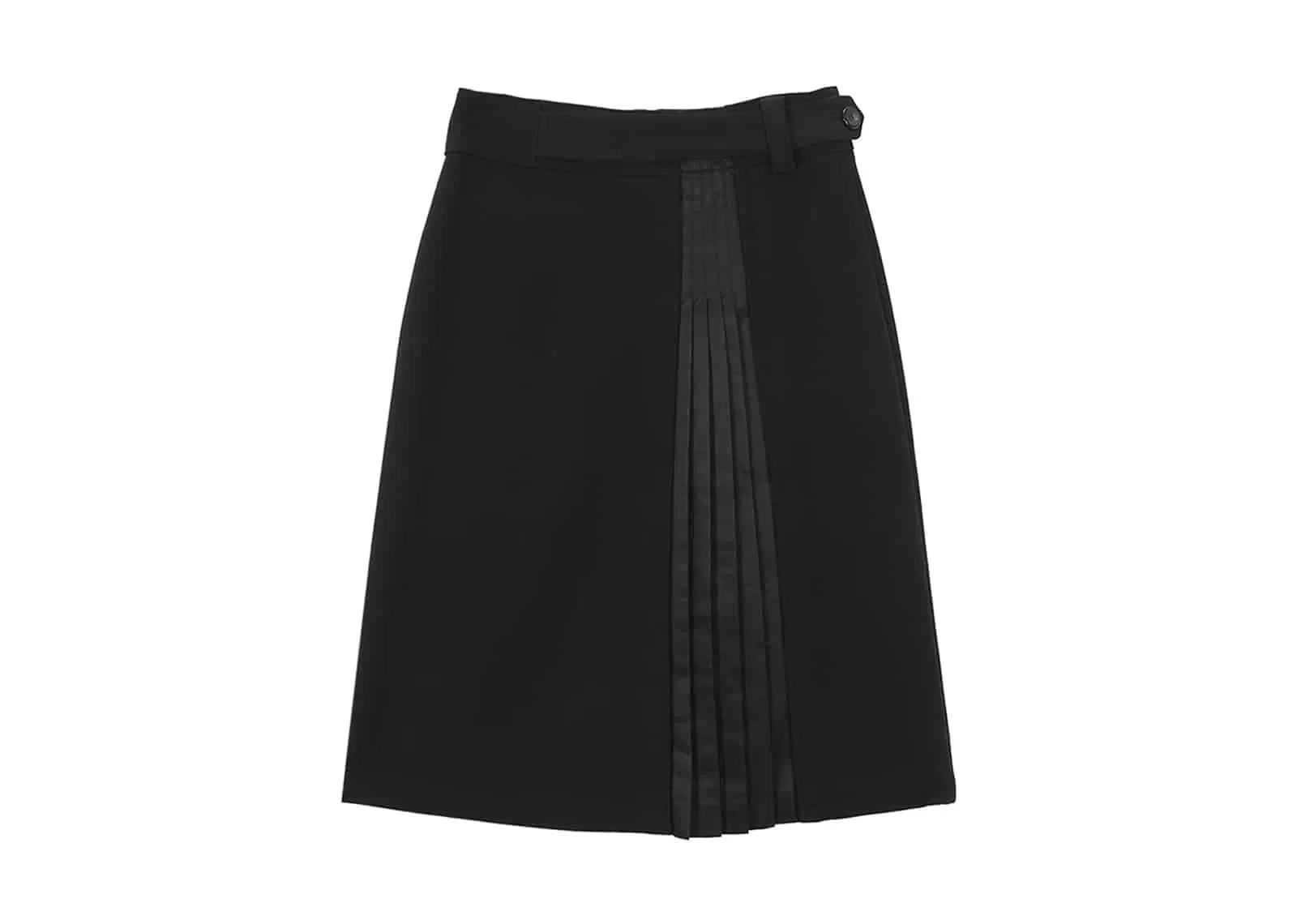 Matin Kim Pleats Mix Midi Skirt Black SK020