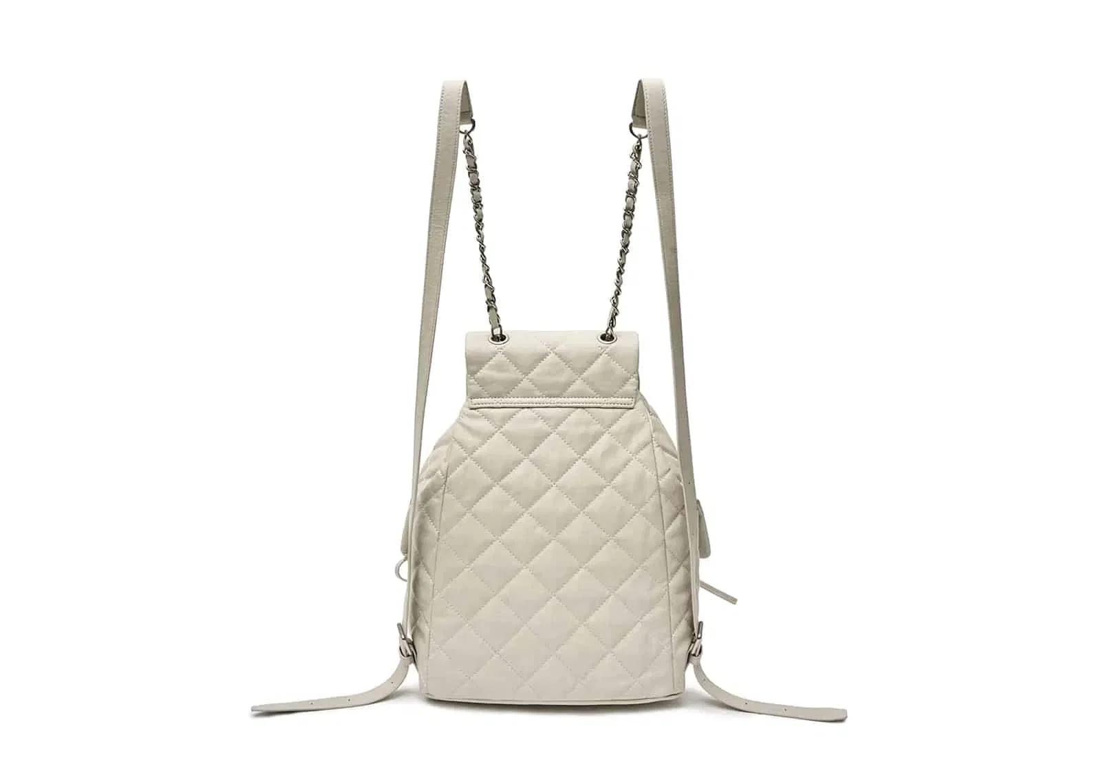 Matin Kim Double Pocket Quilting Backpack White BG092