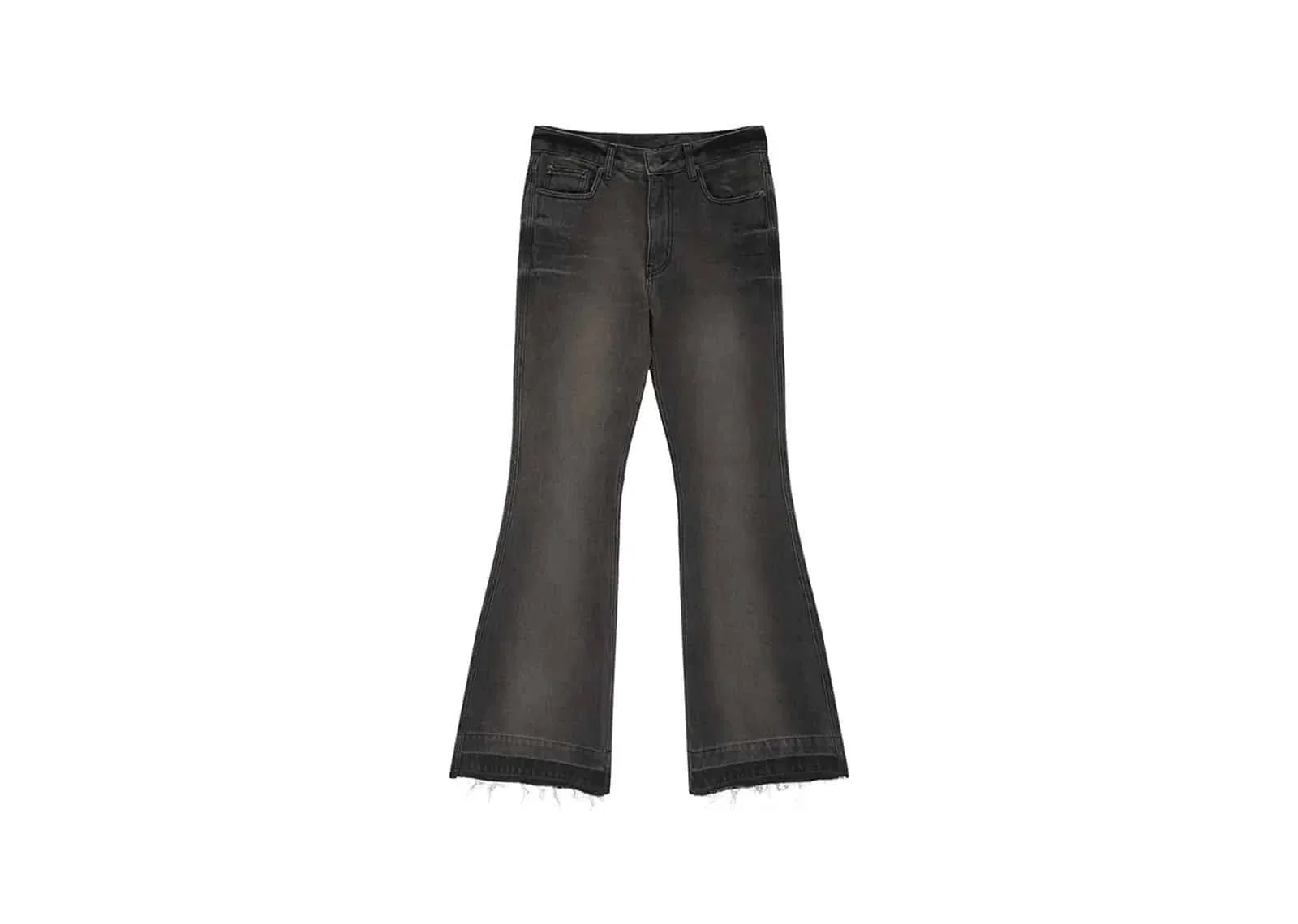 Matin Kim Back Pocket Point Washed Boots Cut Denim Pants Grey DN044