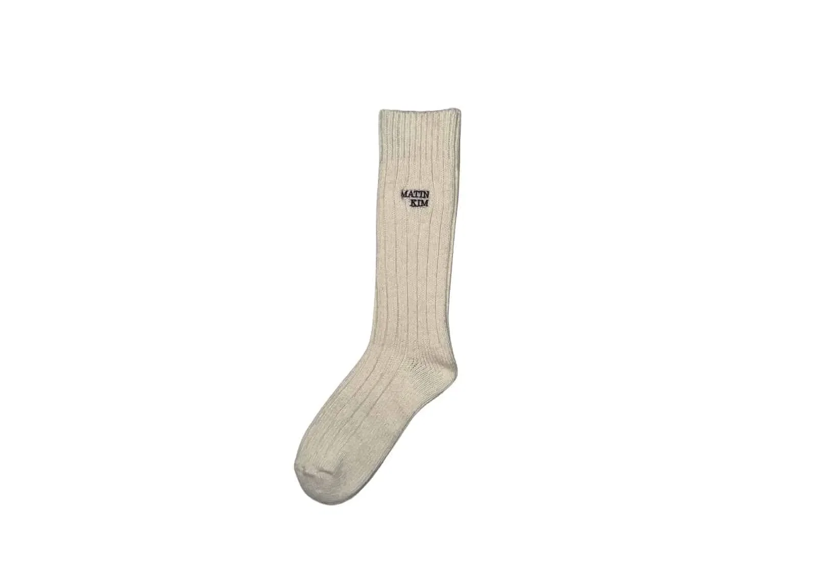 Matin Kim Wool Blend Crew Socks Ivory AC037