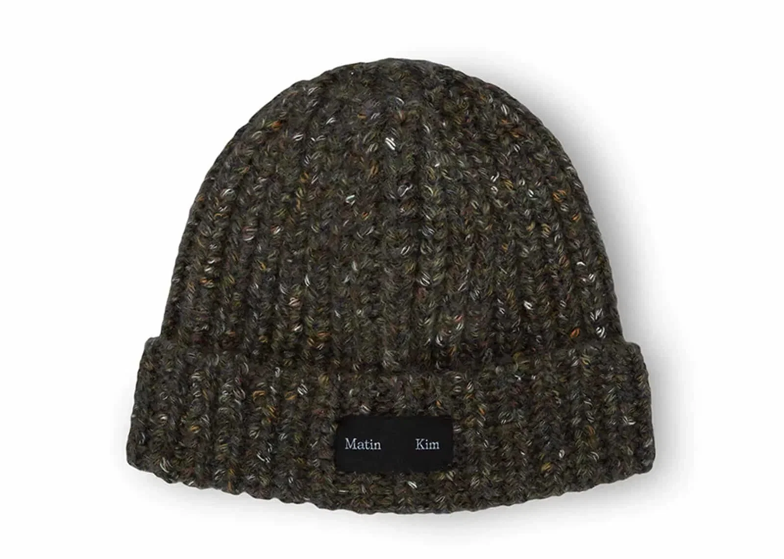 Matin Kim Mixed Yarn Beanie Khaki HT044