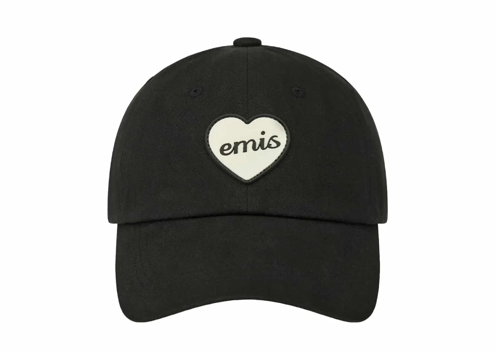 Emis Heart Rubber Patch Ball Cap Black