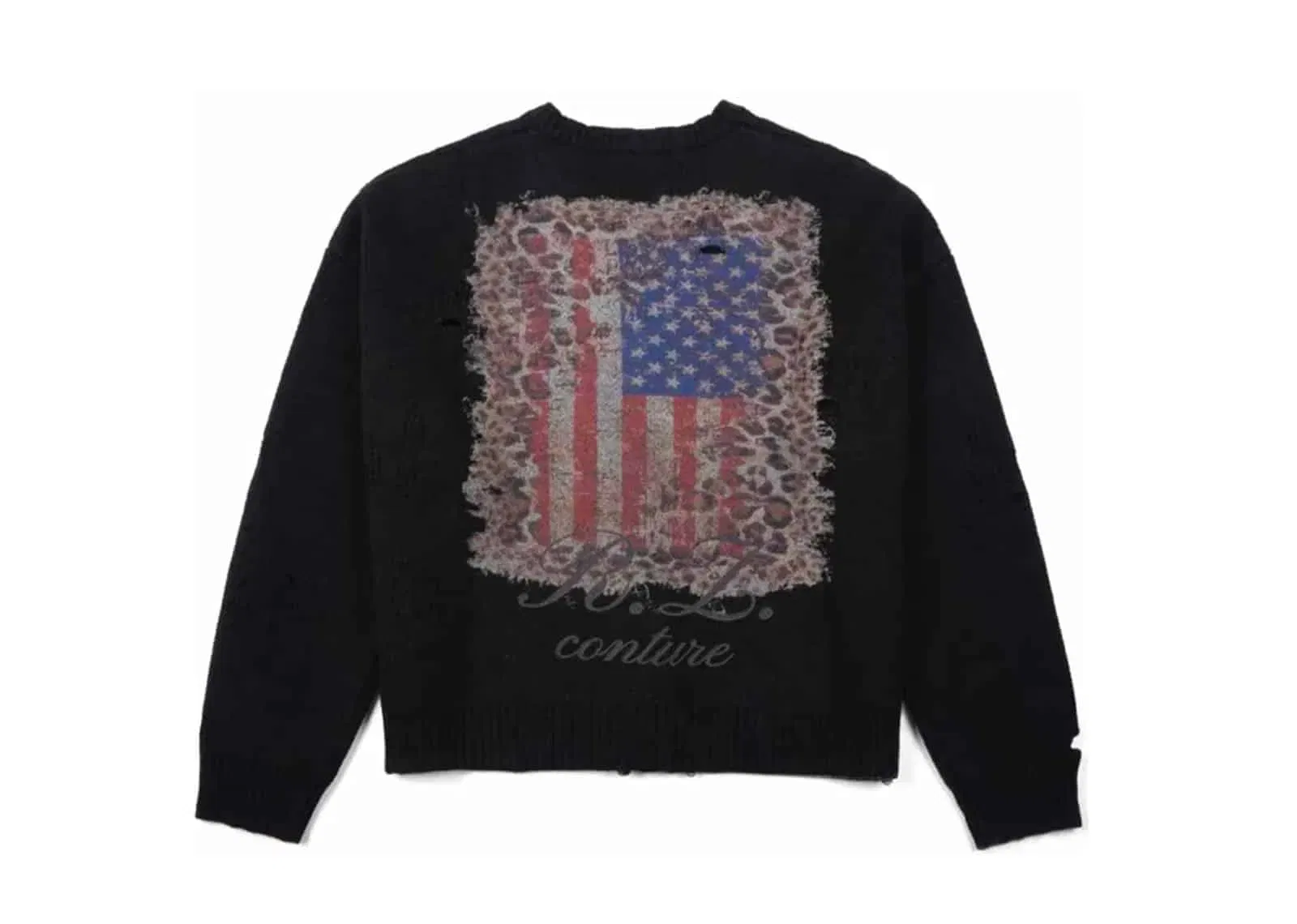 REGEN ZONE 25FW SIAU National Flag Knit Cardigan Black