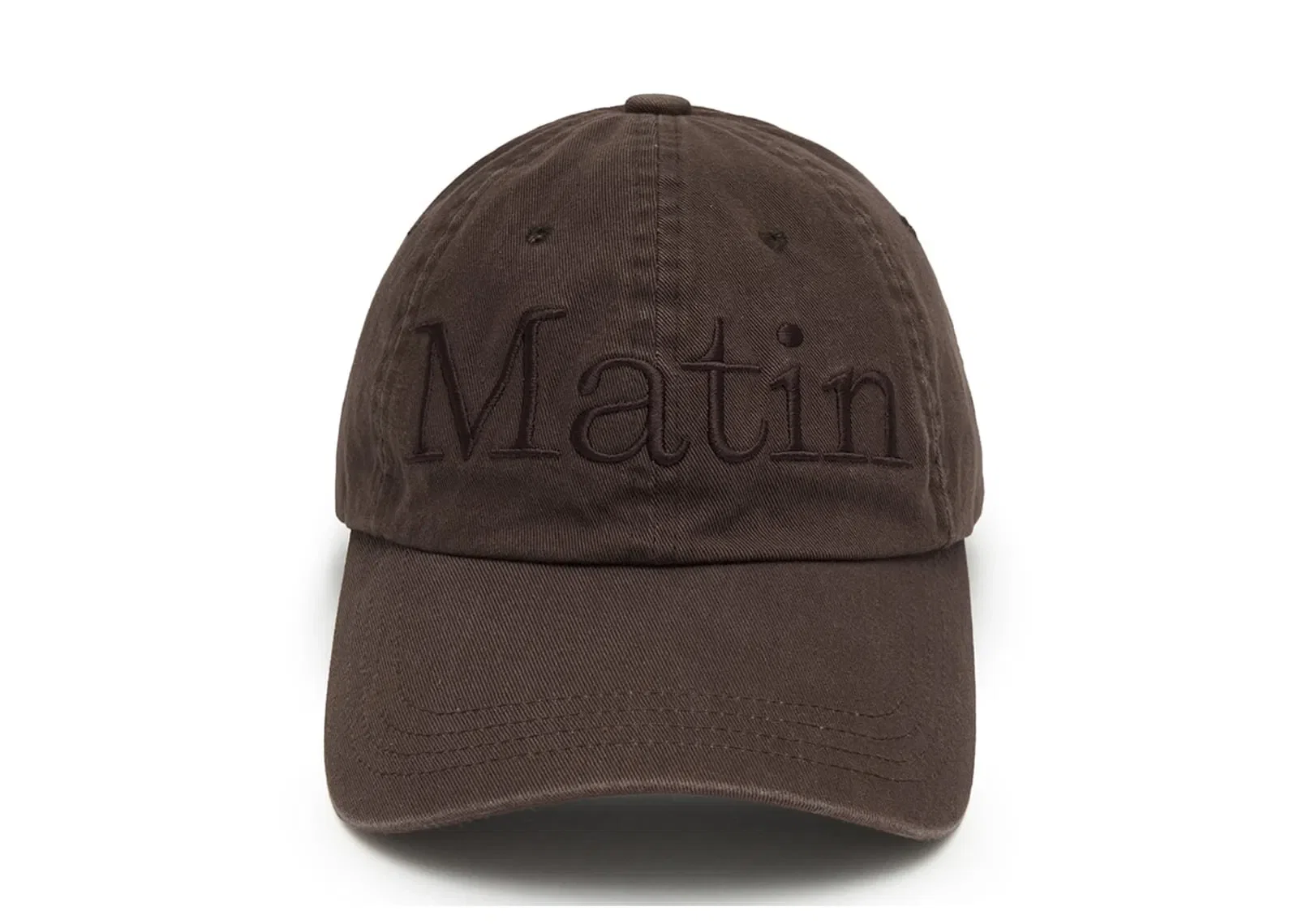 Matin Kim Logo Washed Ball Cap Brown HT707