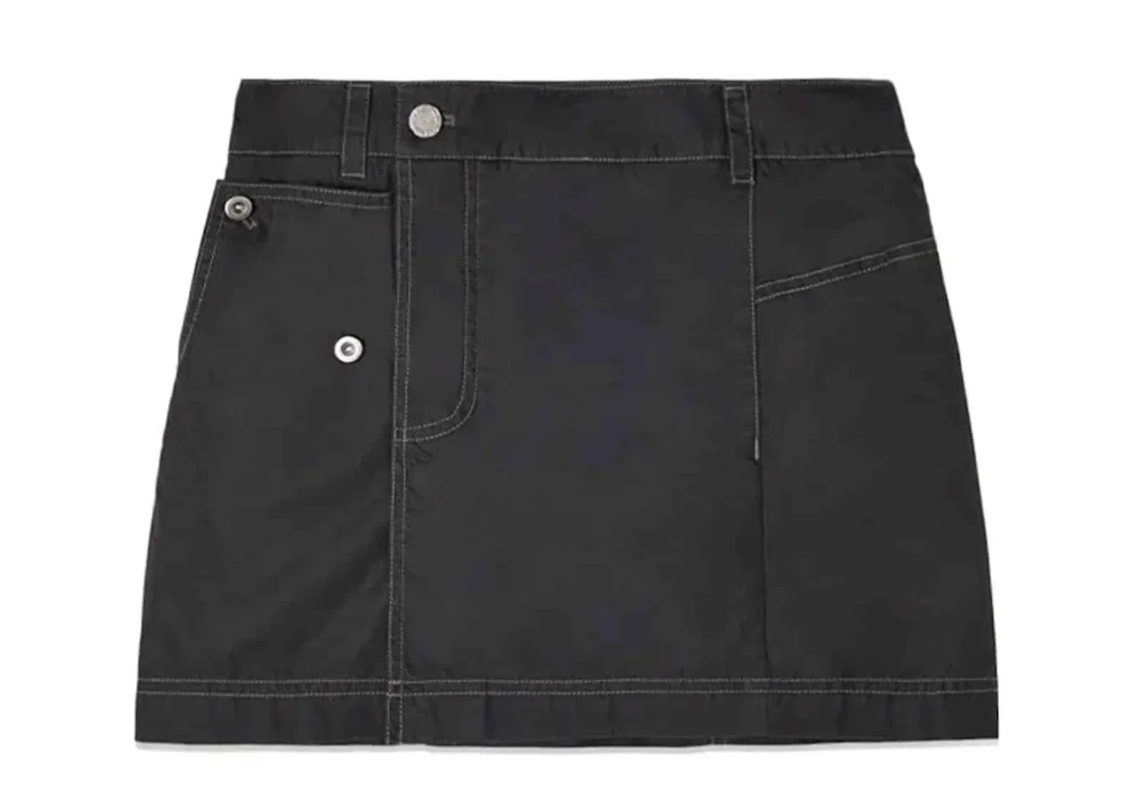 Matin Kim Pocket Foldover Wrap Mini Skirt Black SK011