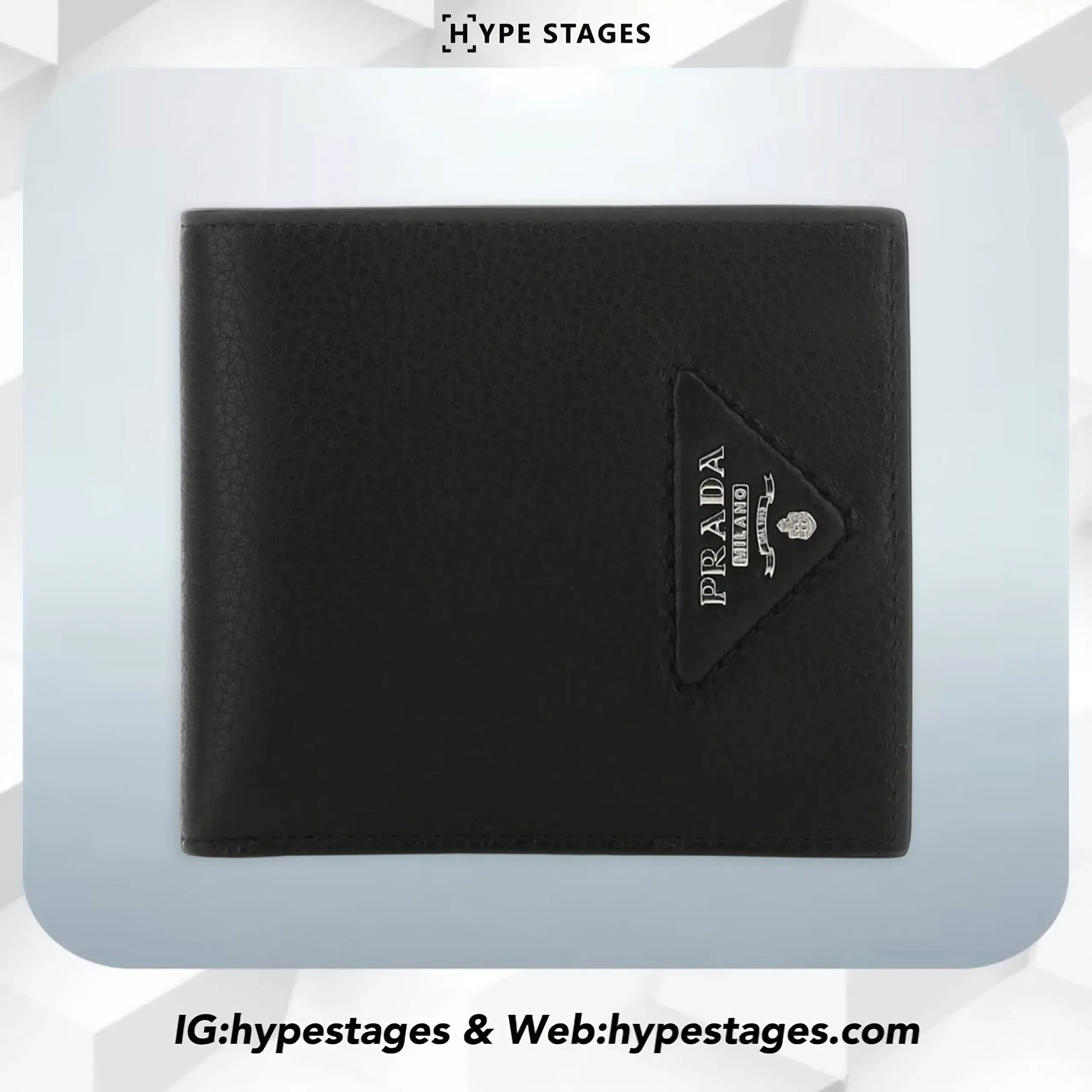 PRADA LOGO PLAQUE BIFOLD WALLET