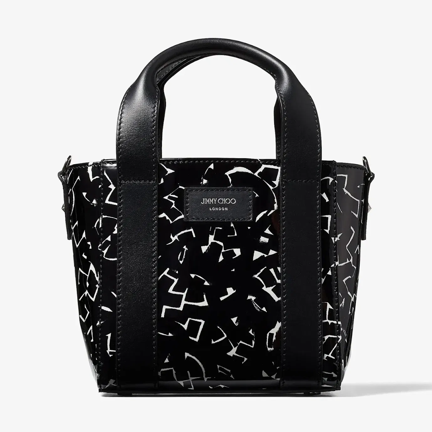 JIMMY CHOO ARTWORK PATENT LEATHER TOTE BAG