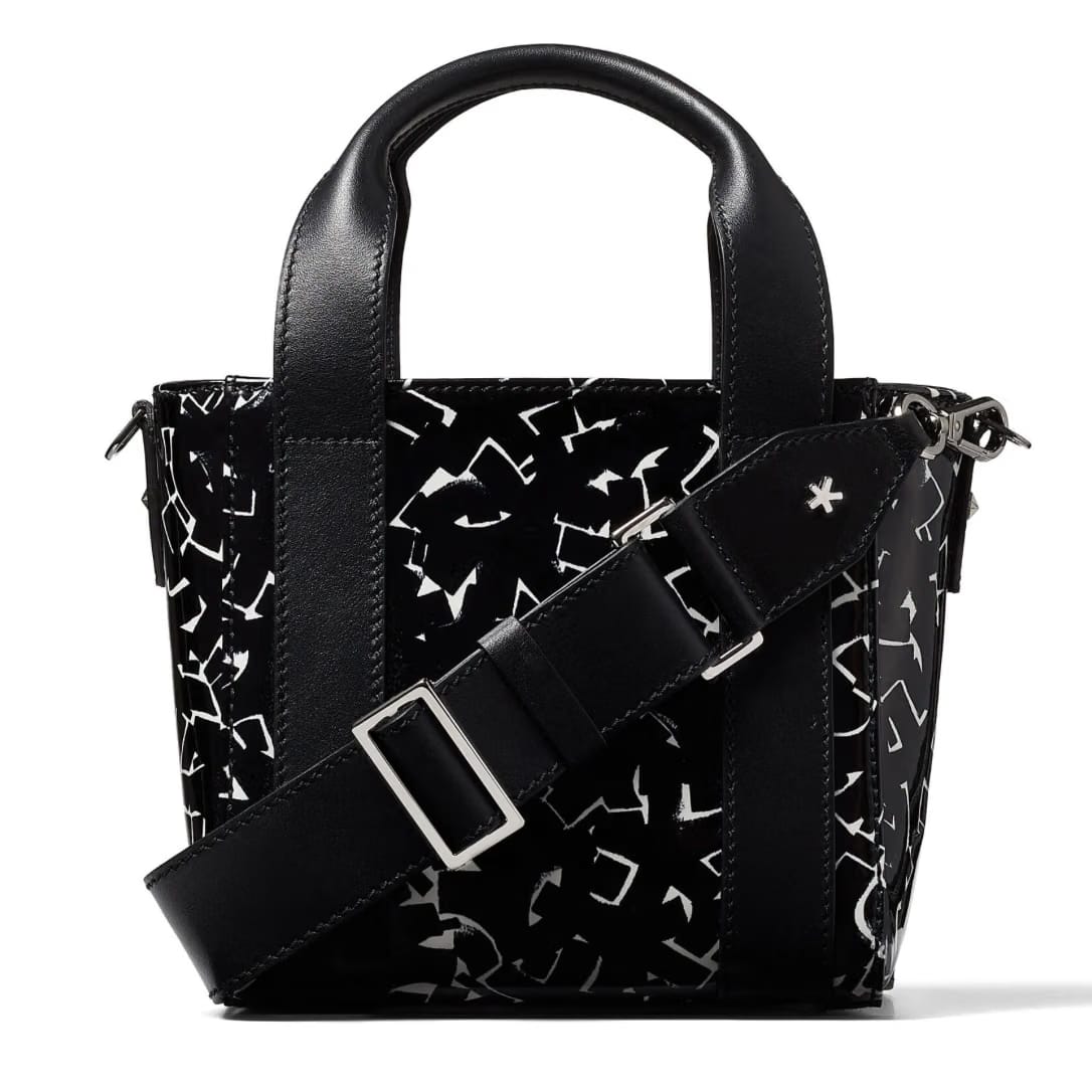 JIMMY CHOO ARTWORK PATENT LEATHER TOTE BAG