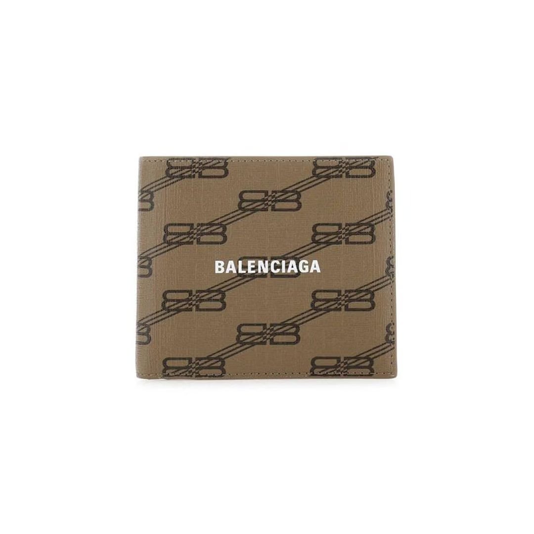 BALENCIAGA BB MONOGRAM KHAKI WALLET