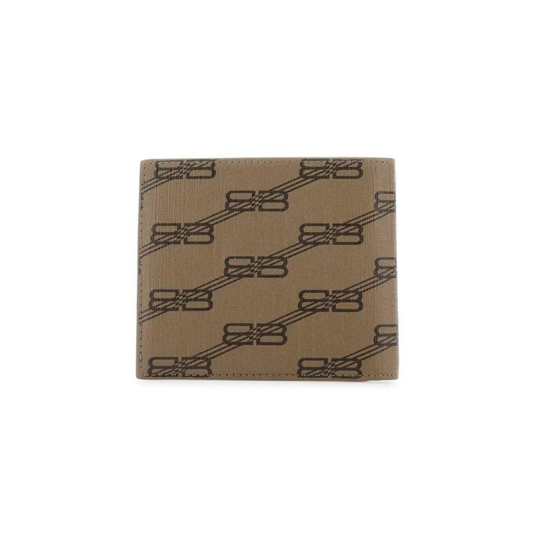 BALENCIAGA BB MONOGRAM KHAKI WALLET