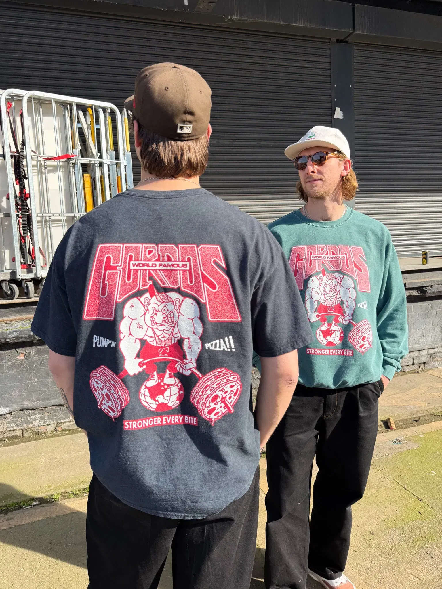 Gordos Pizzeria World Famous Gordos 'Heavy Lifters' Acid Wash Tee - Black
