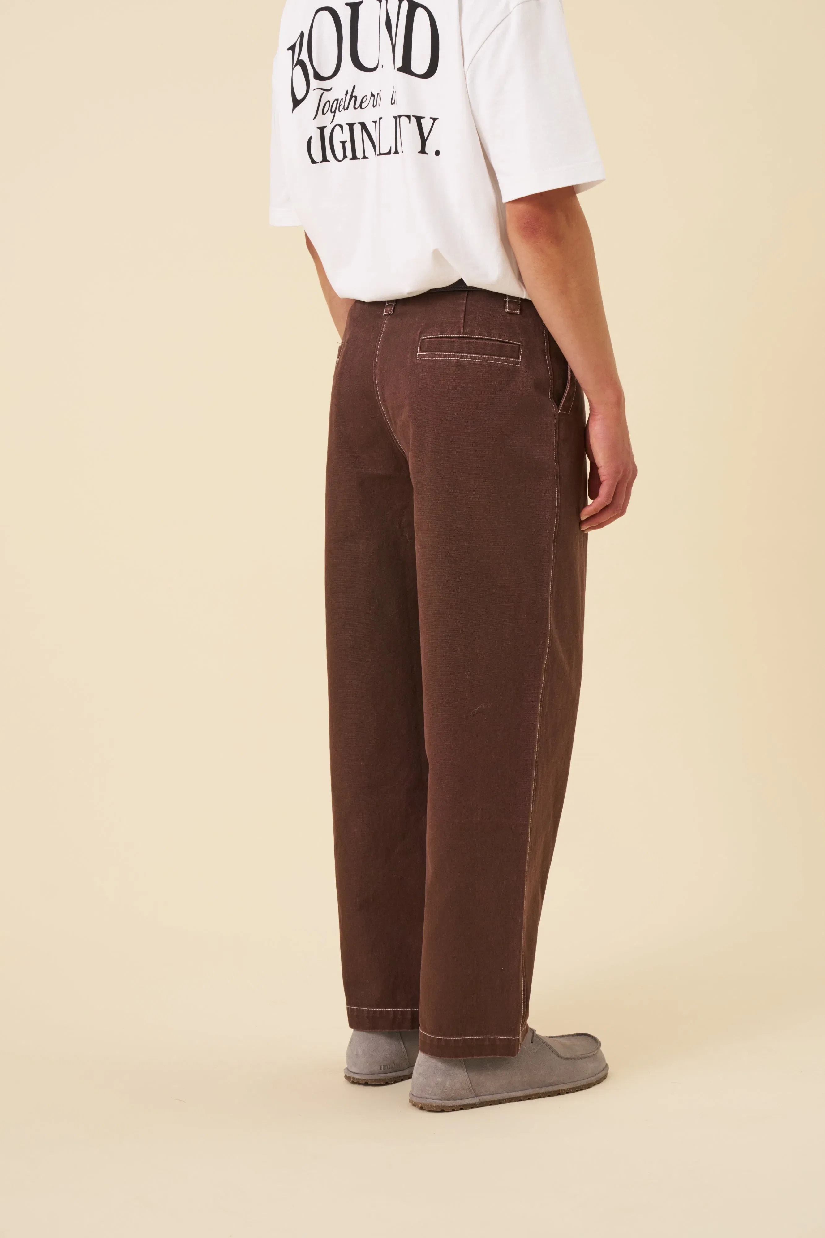 bound Heavy Canvas Workwear Trouser - Brown