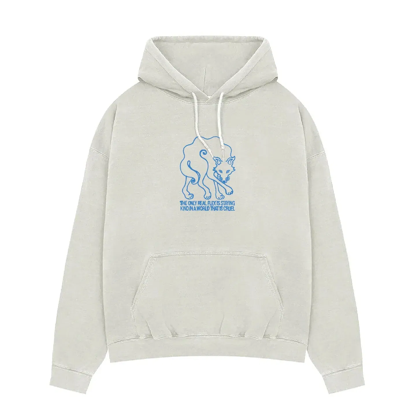 KBar Design KBAR X UN:IK 'Staying Kind' Vintage Washed Hoodie - Ecru