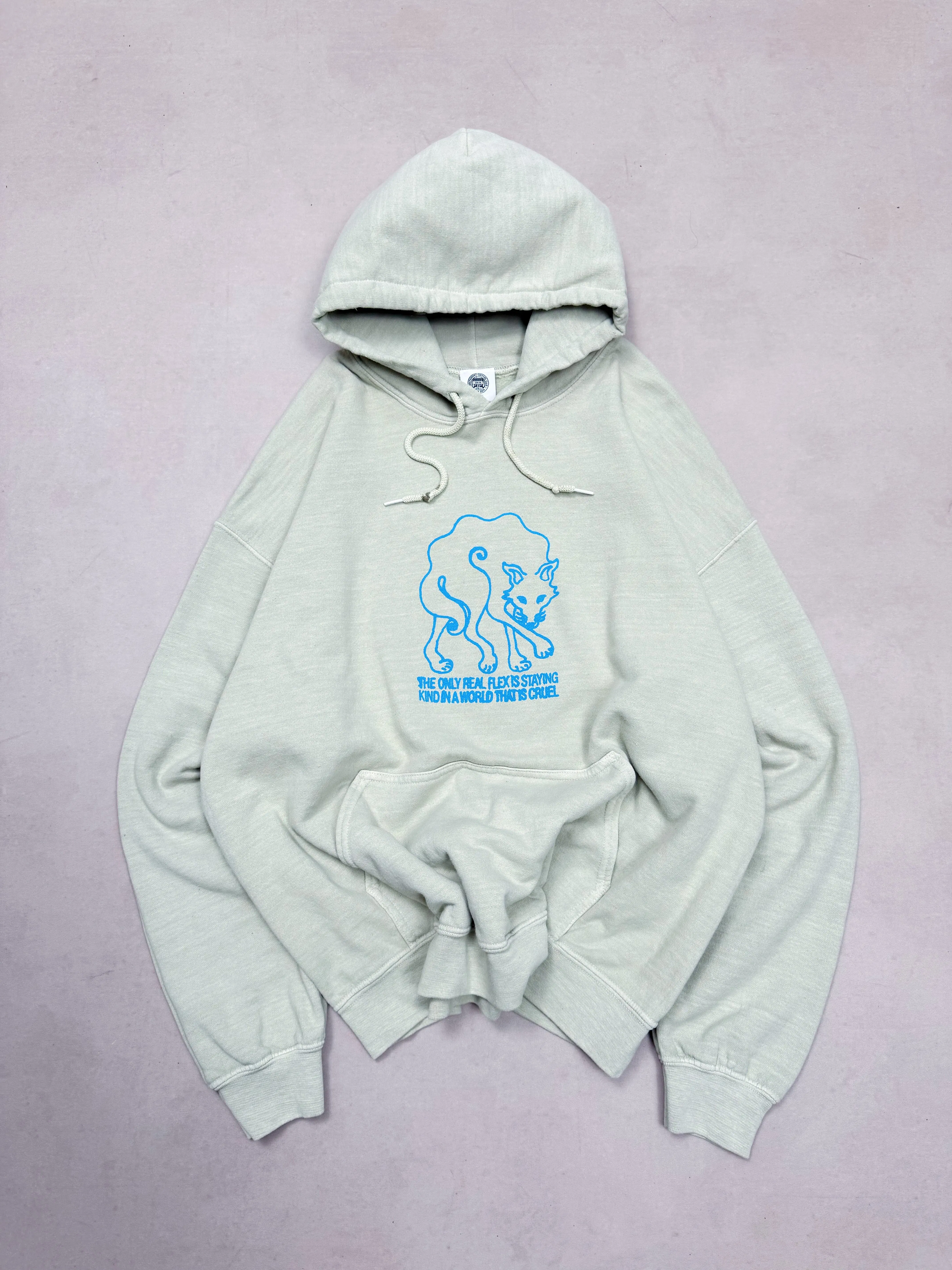 KBar Design KBAR X UN:IK 'Staying Kind' Vintage Washed Hoodie - Ecru