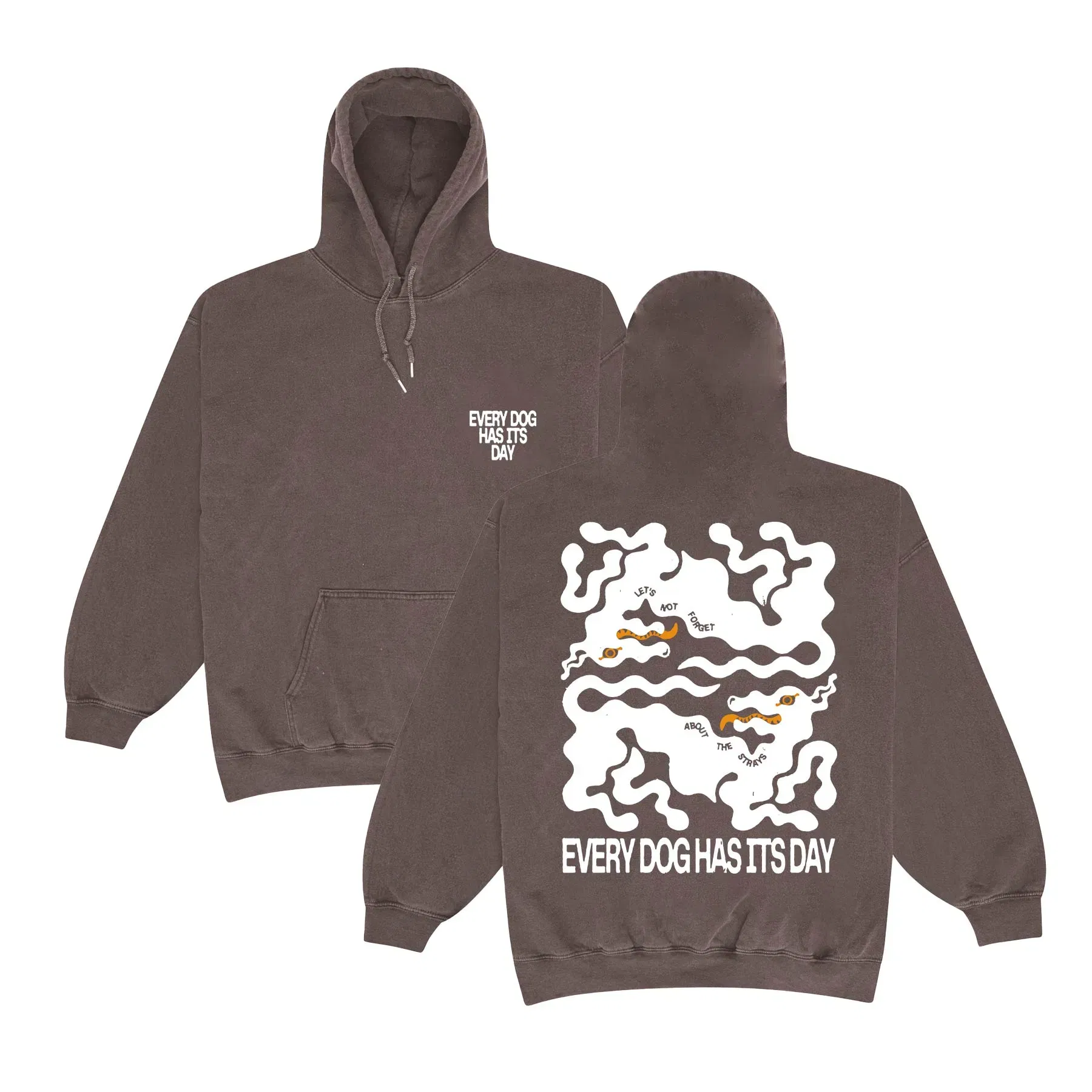 KBar Design KBAR X UN:IK 'Every Dog Has Its Day' Vintage Washed Hoodie - Cocoa