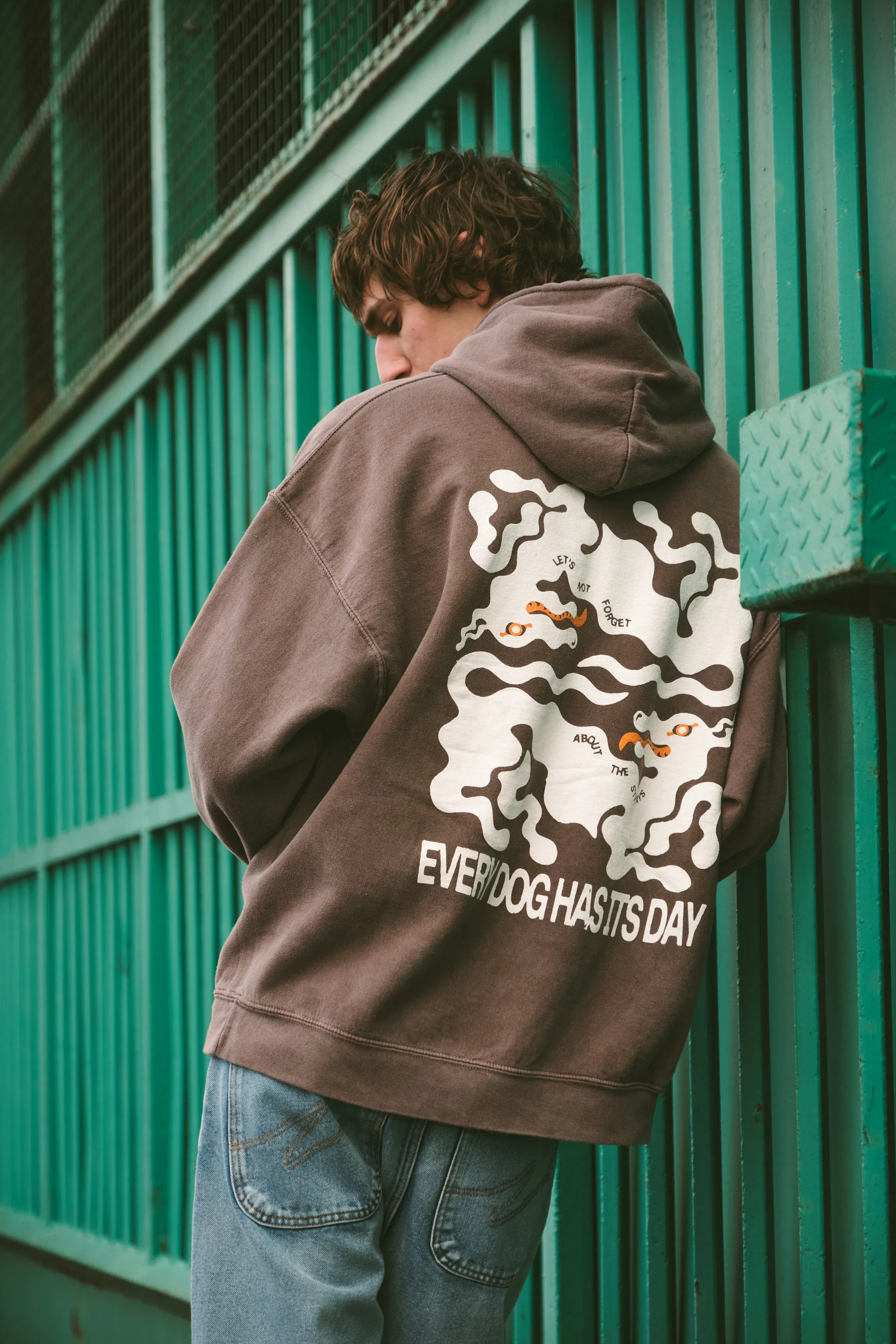 KBar Design KBAR X UN:IK 'Every Dog Has Its Day' Vintage Washed Hoodie - Cocoa