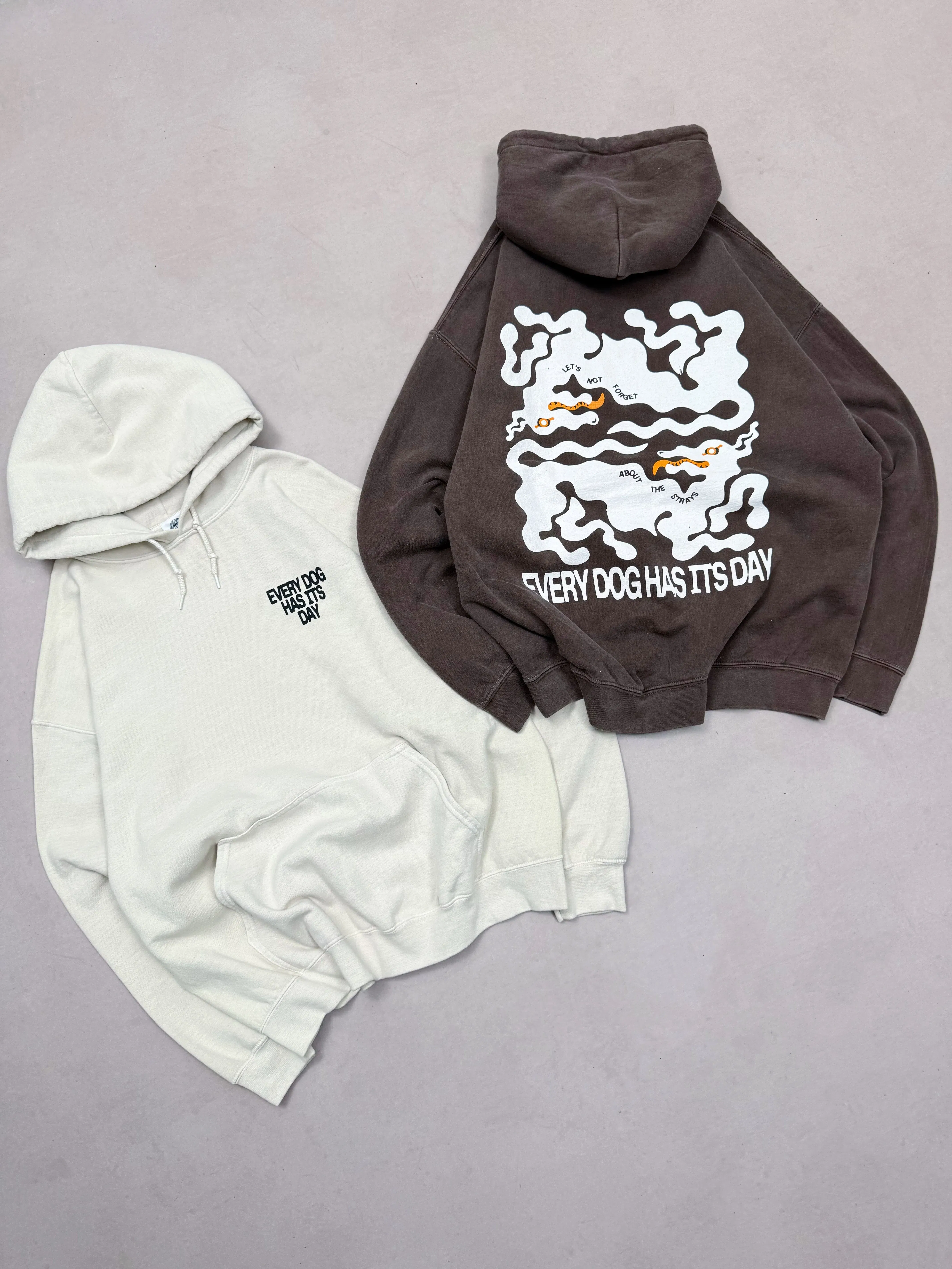 KBar Design KBAR X UN:IK 'Every Dog Has Its Day' Vintage Washed Hoodie - Cocoa