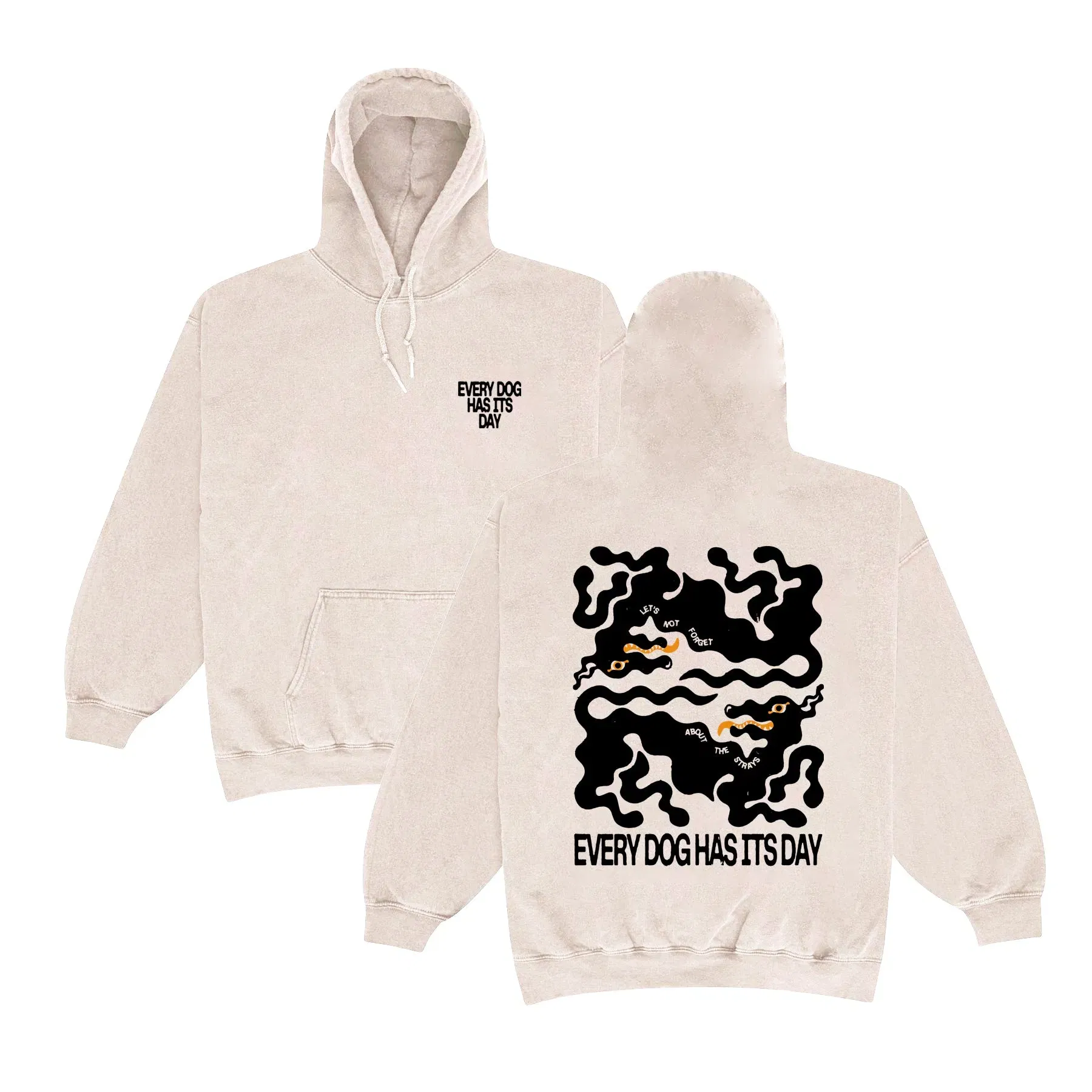 KBar Design KBAR X UN:IK 'Every Dog Has Its Day' Vintage Washed Hoodie - Cream