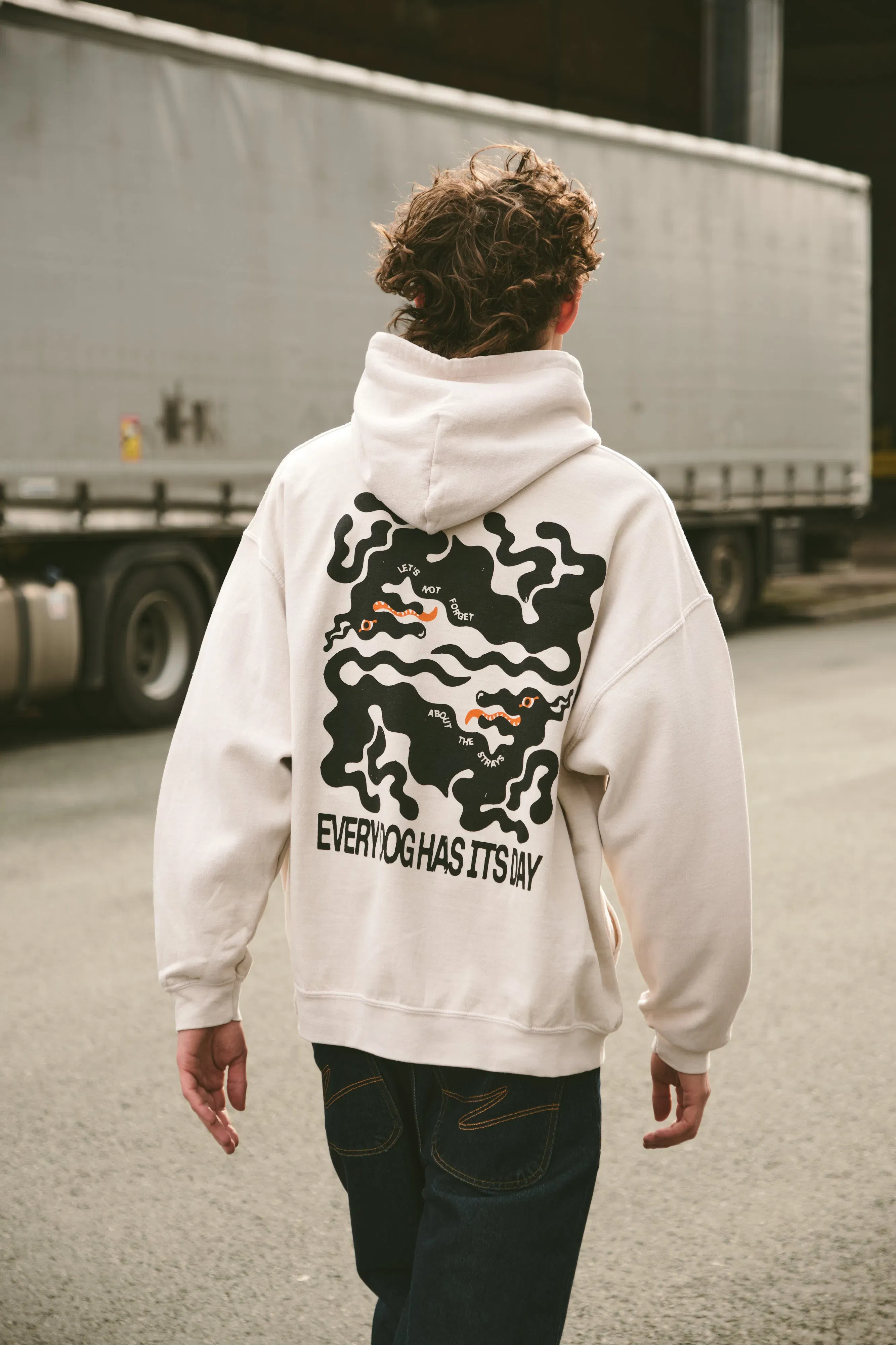 KBar Design KBAR X UN:IK 'Every Dog Has Its Day' Vintage Washed Hoodie - Cream