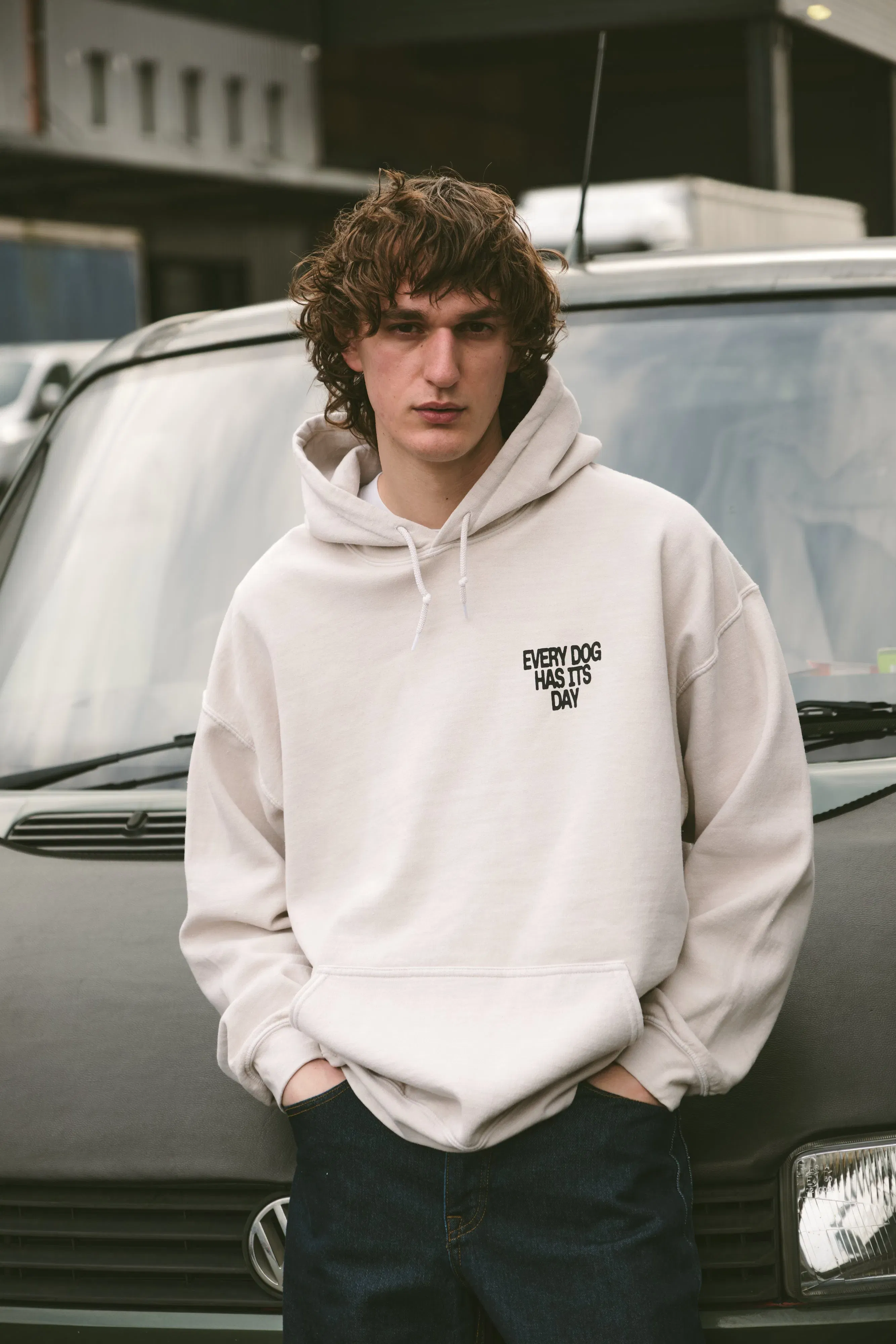KBar Design KBAR X UN:IK 'Every Dog Has Its Day' Vintage Washed Hoodie - Cream